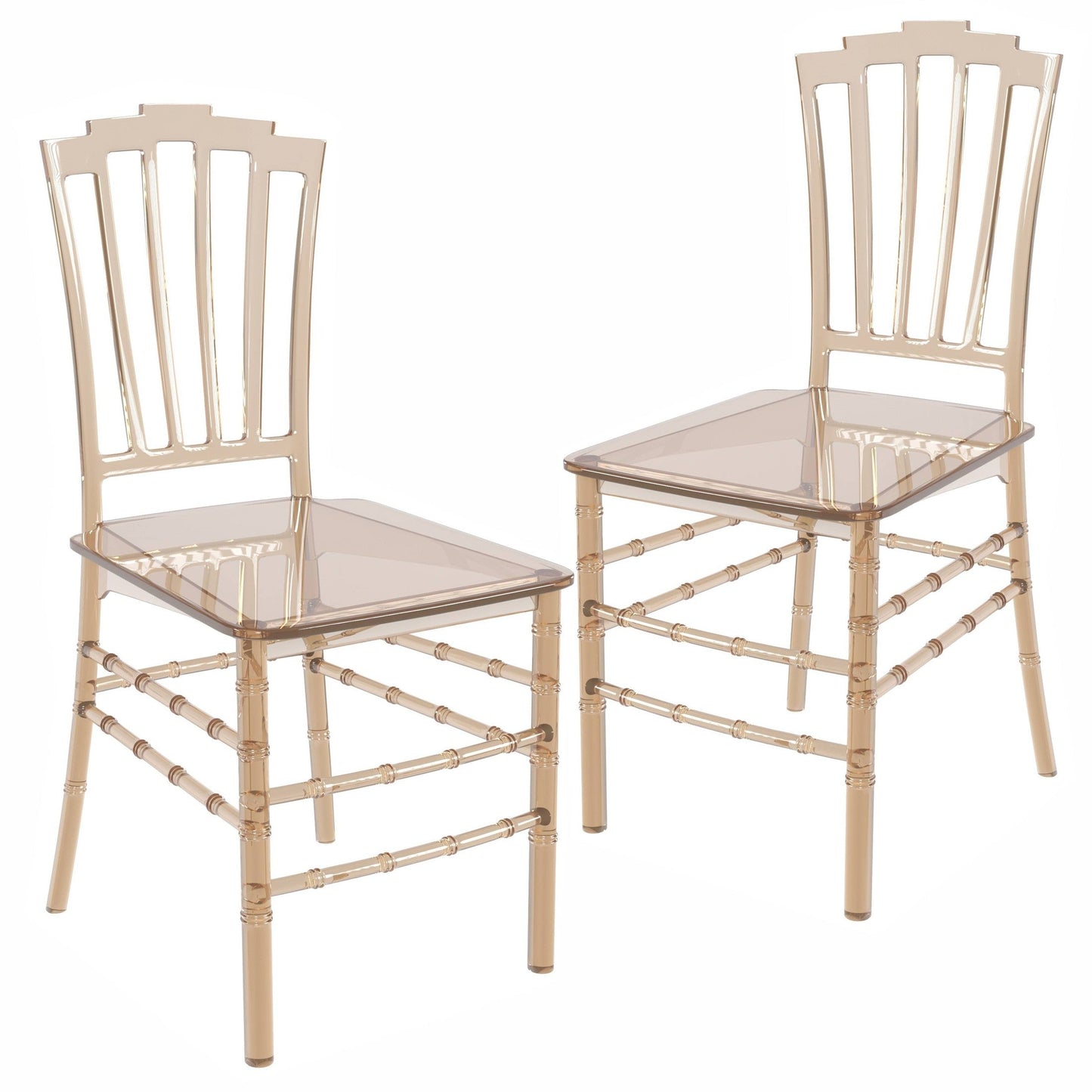Synth Dining Chair Polycarbonate Side Chair with Windsor Back Design Set of 2