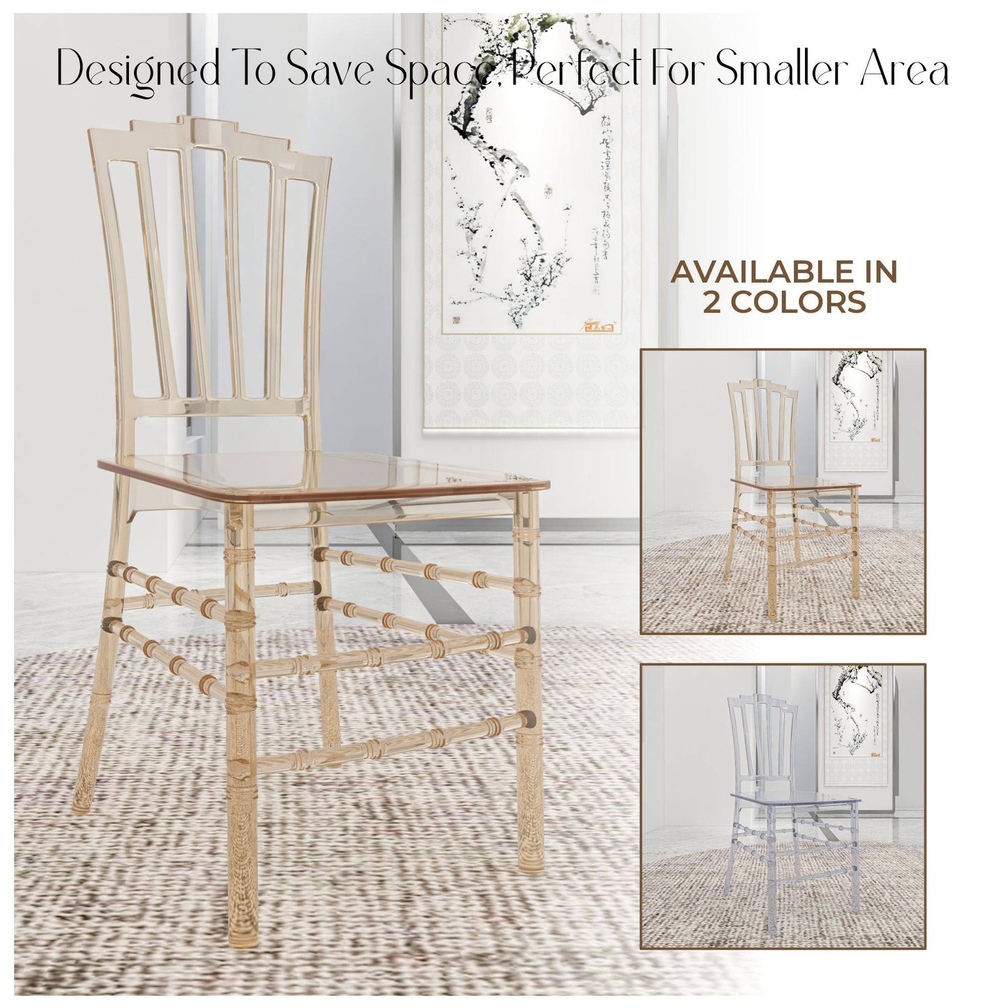 Synth Dining Chair Polycarbonate Side Chair with Windsor Back Design Set of 4