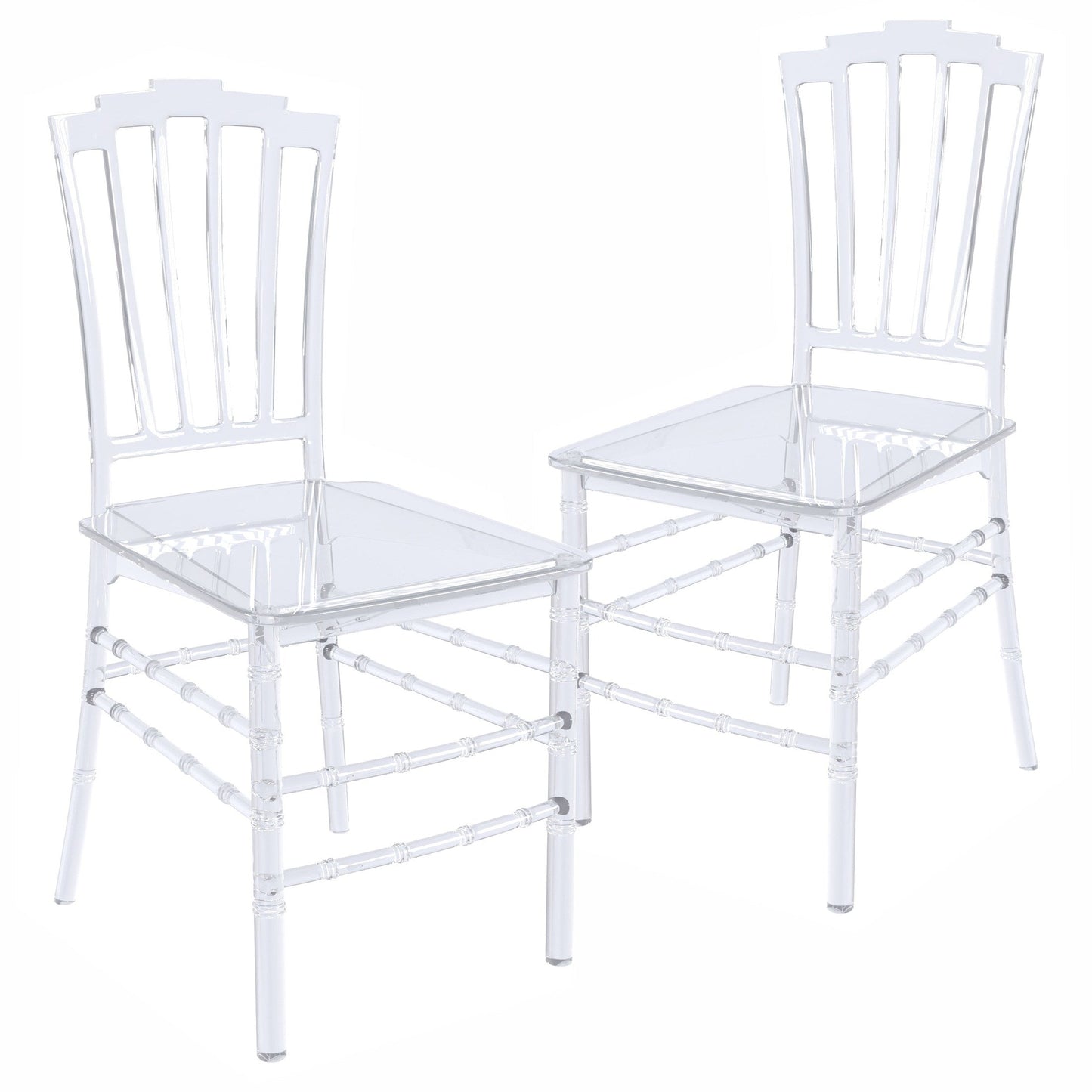 Synth Dining Chair Polycarbonate Side Chair with Windsor Back Design Set of 2