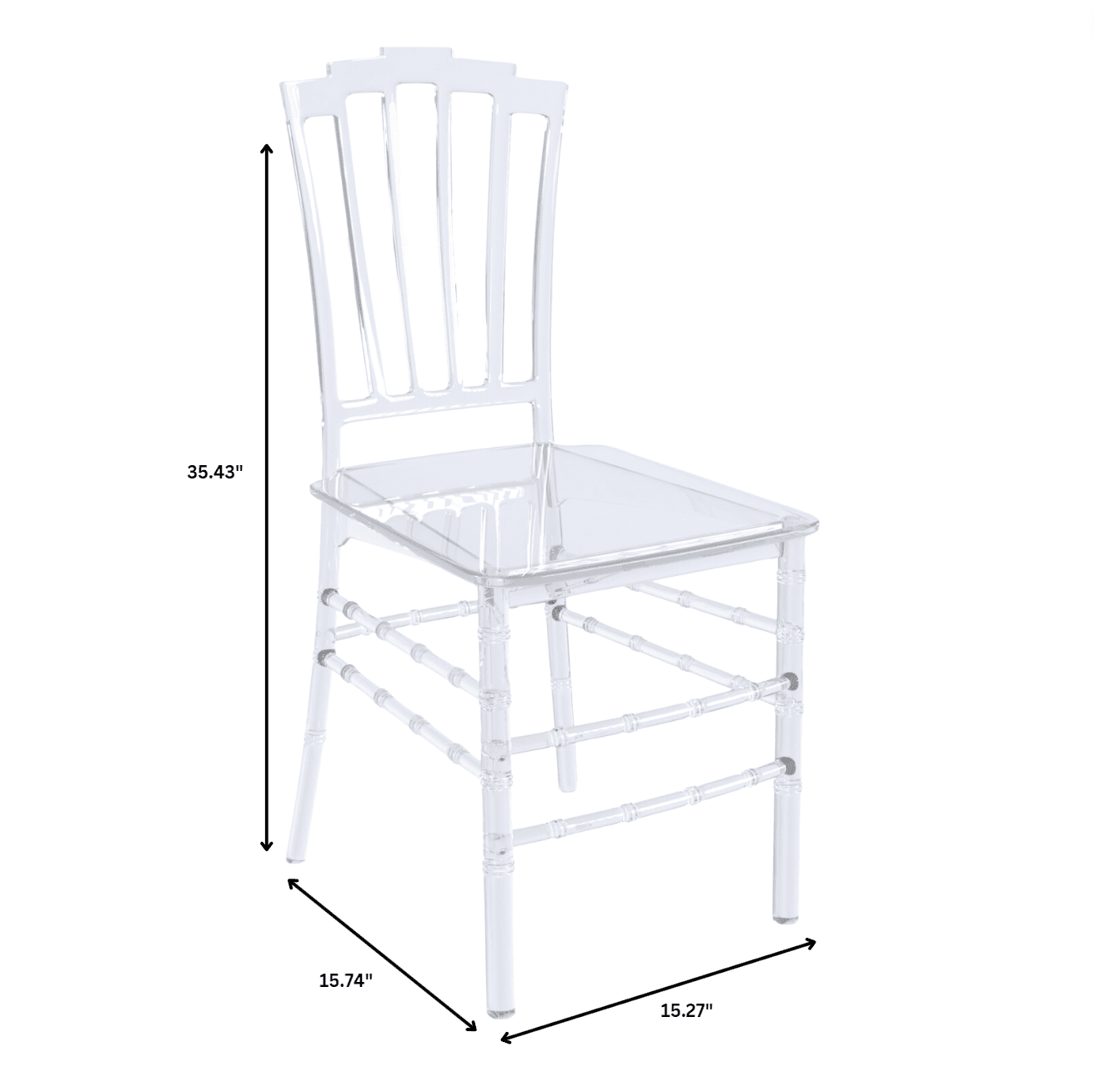 Synth Dining Chair Polycarbonate Side Chair with Windsor Back Design Set of 2
