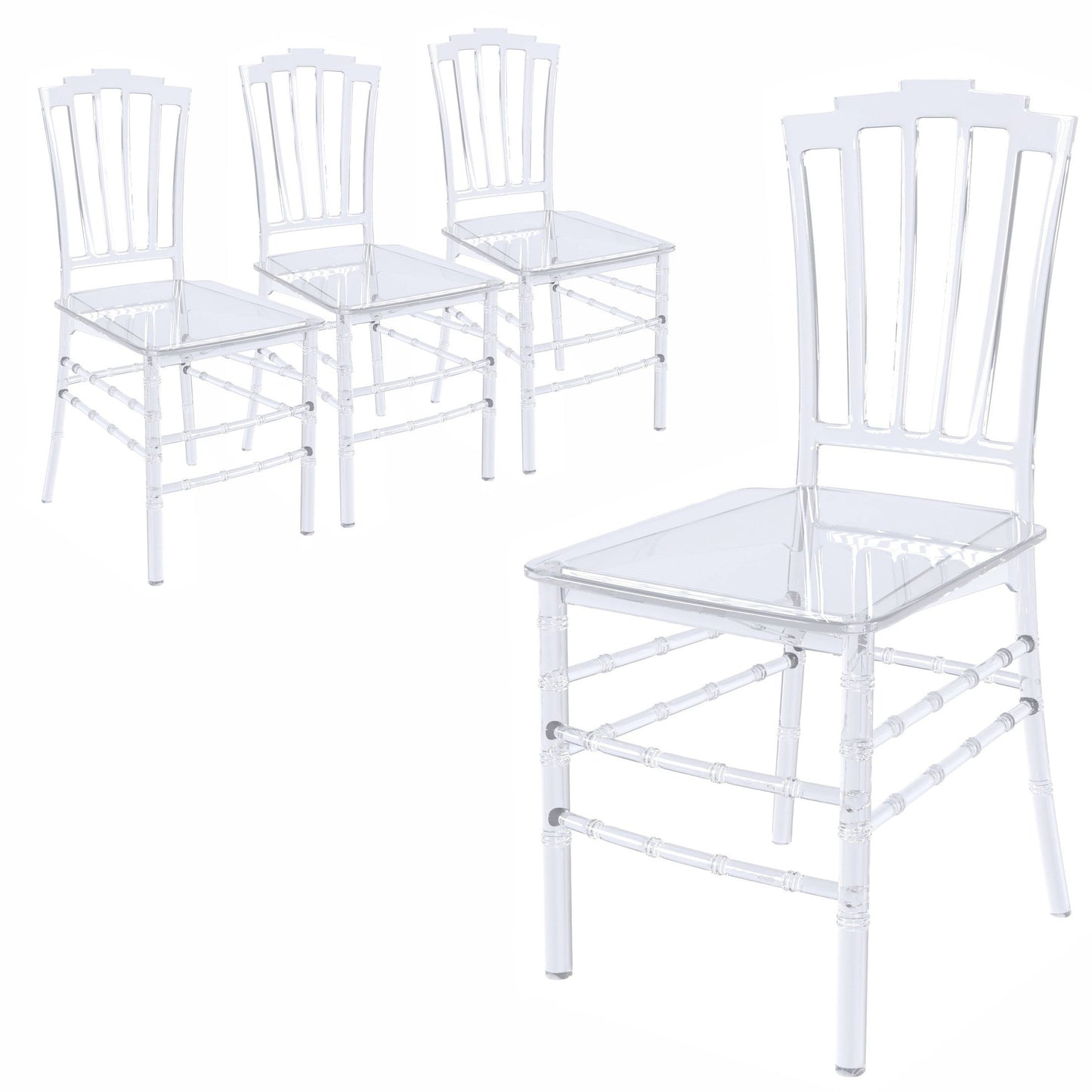Synth Dining Chair Polycarbonate Side Chair with Windsor Back Design Set of 4