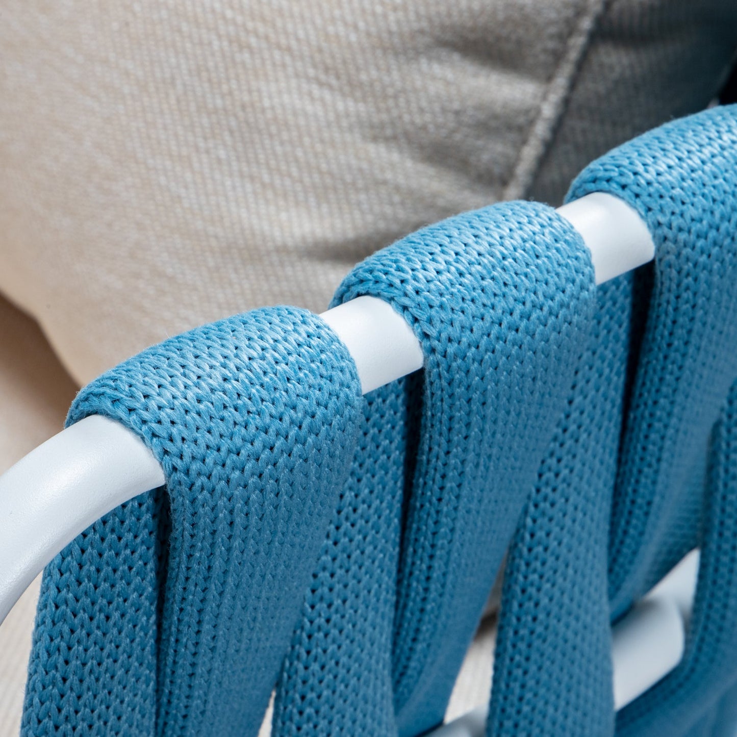 Spencer Modern Outdoor Patio Dining Chair with Rope Design and Cushions