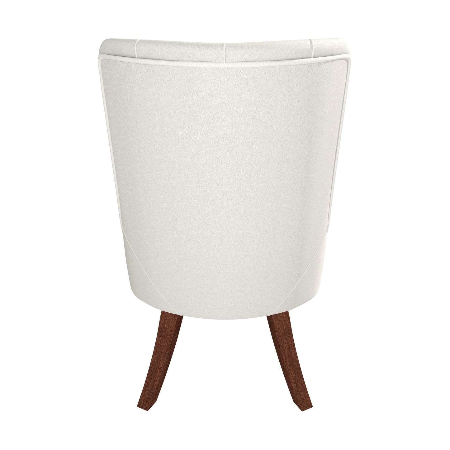 Spruce Collection Modern Wooden Dining Chair in Beige Velvet Set of 2