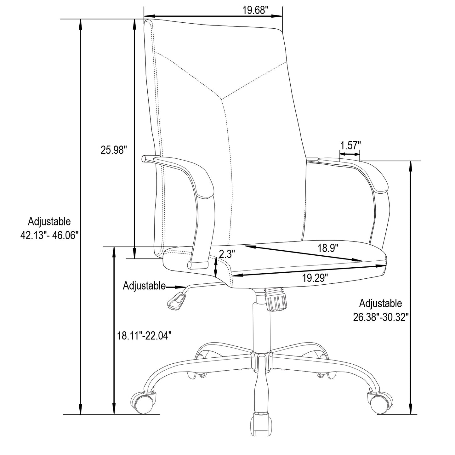 Sonora Modern High-Back Leather Office Chair