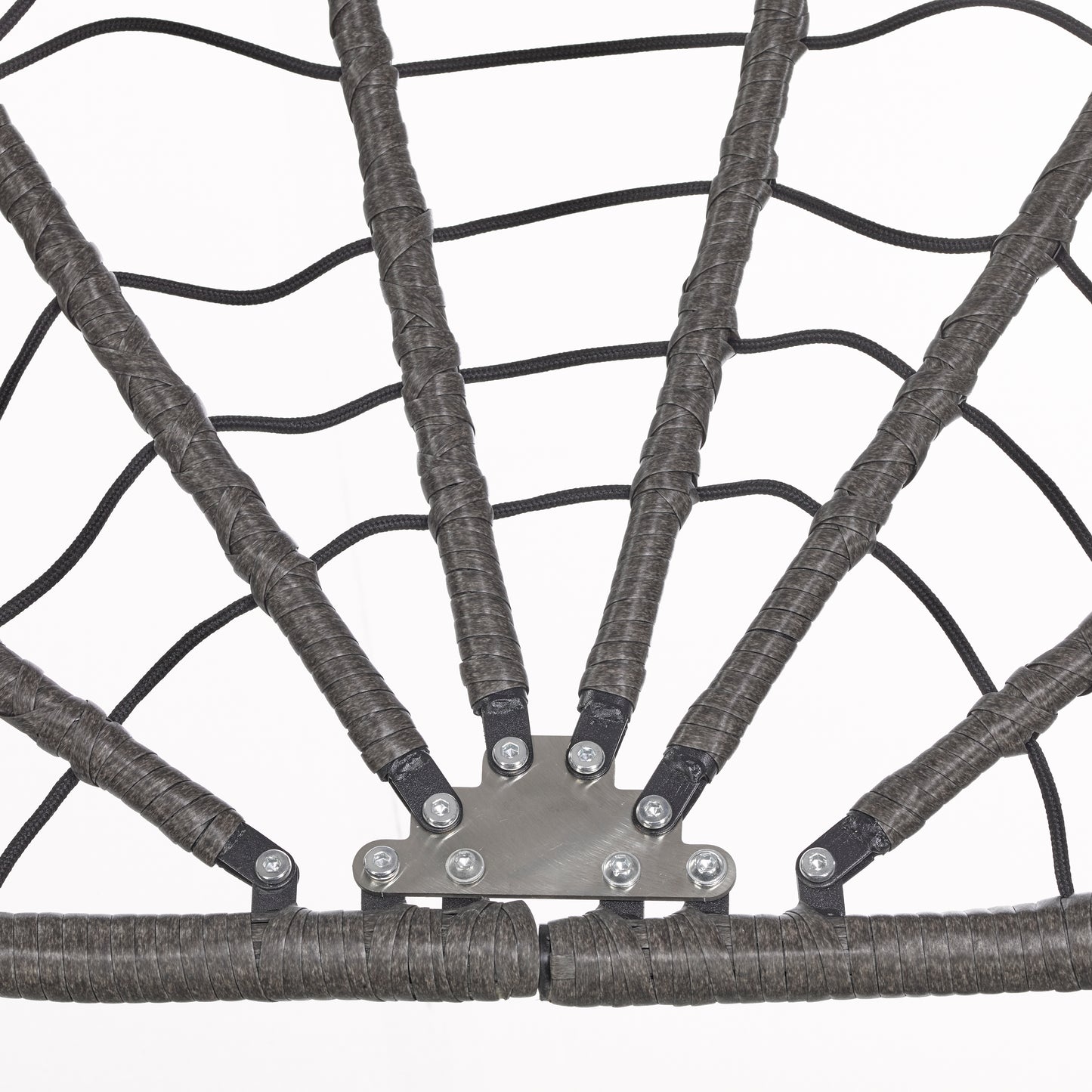 Summit Outdoor Single Person Egg Swing Chair in Grey Steel Frame With Removable Cushions