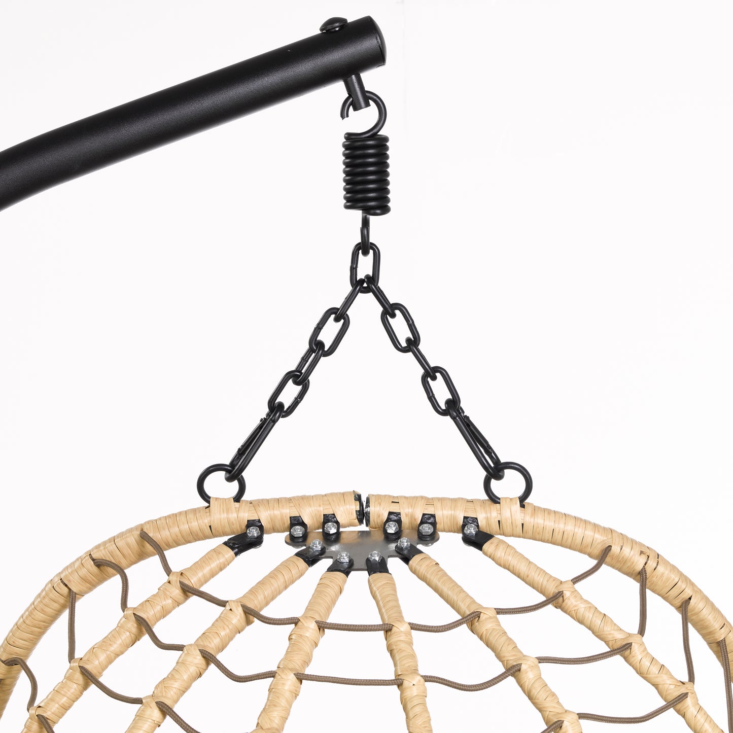 Summit Outdoor Single Person Egg Swing Chair in Grey Steel Frame With Removable Cushions