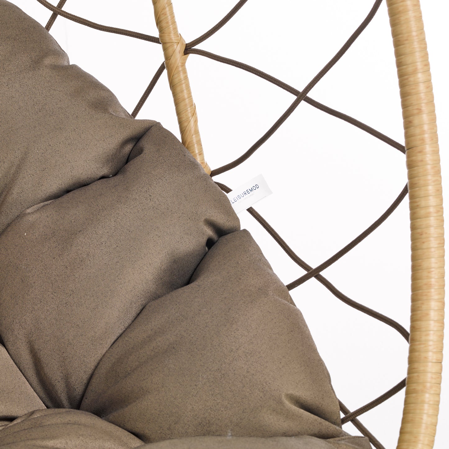 Summit Outdoor Single Person Egg Swing Chair in Grey Steel Frame With Removable Cushions