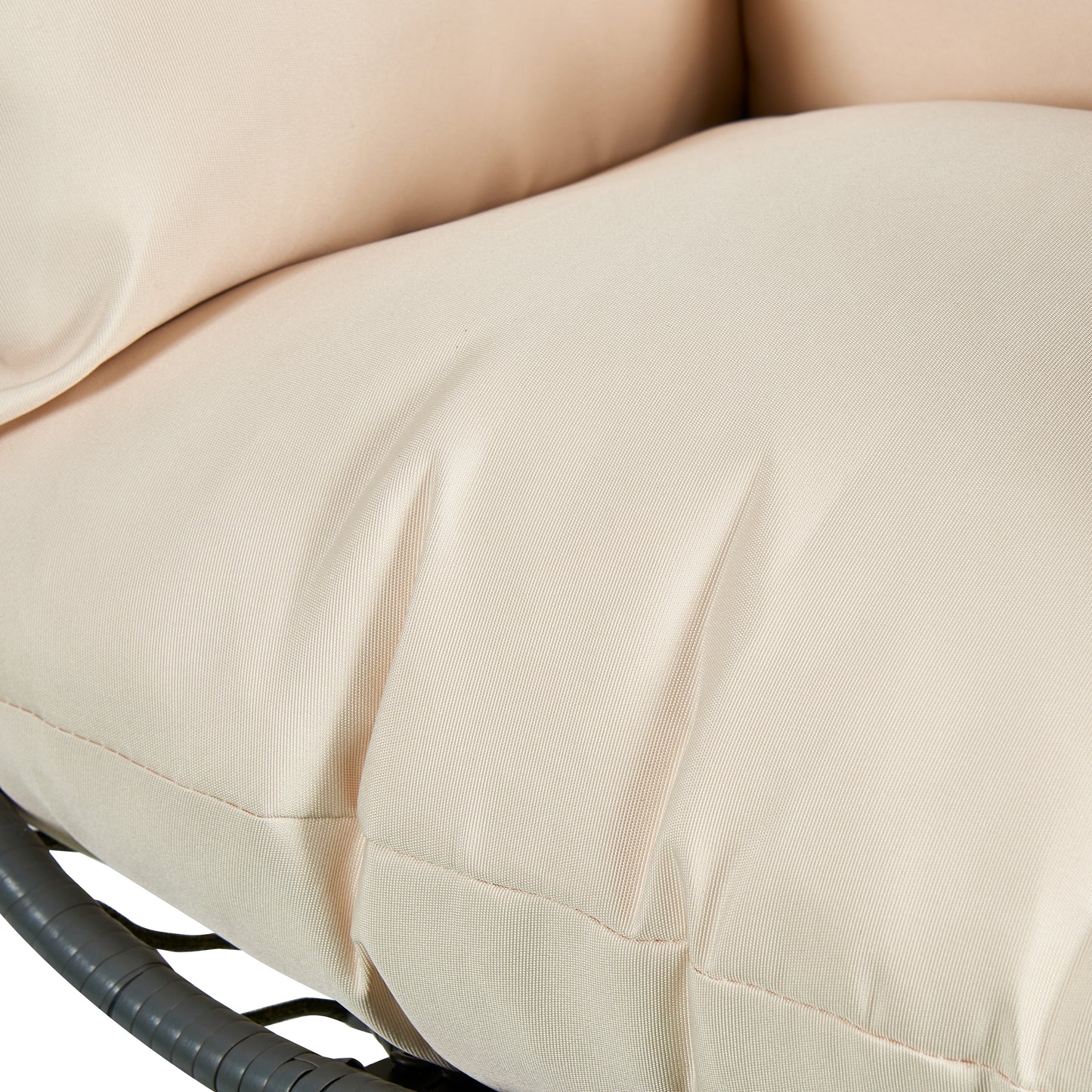 Summit Outdoor Single Person Egg Swing Chair in Grey Steel Frame With Removable Cushions