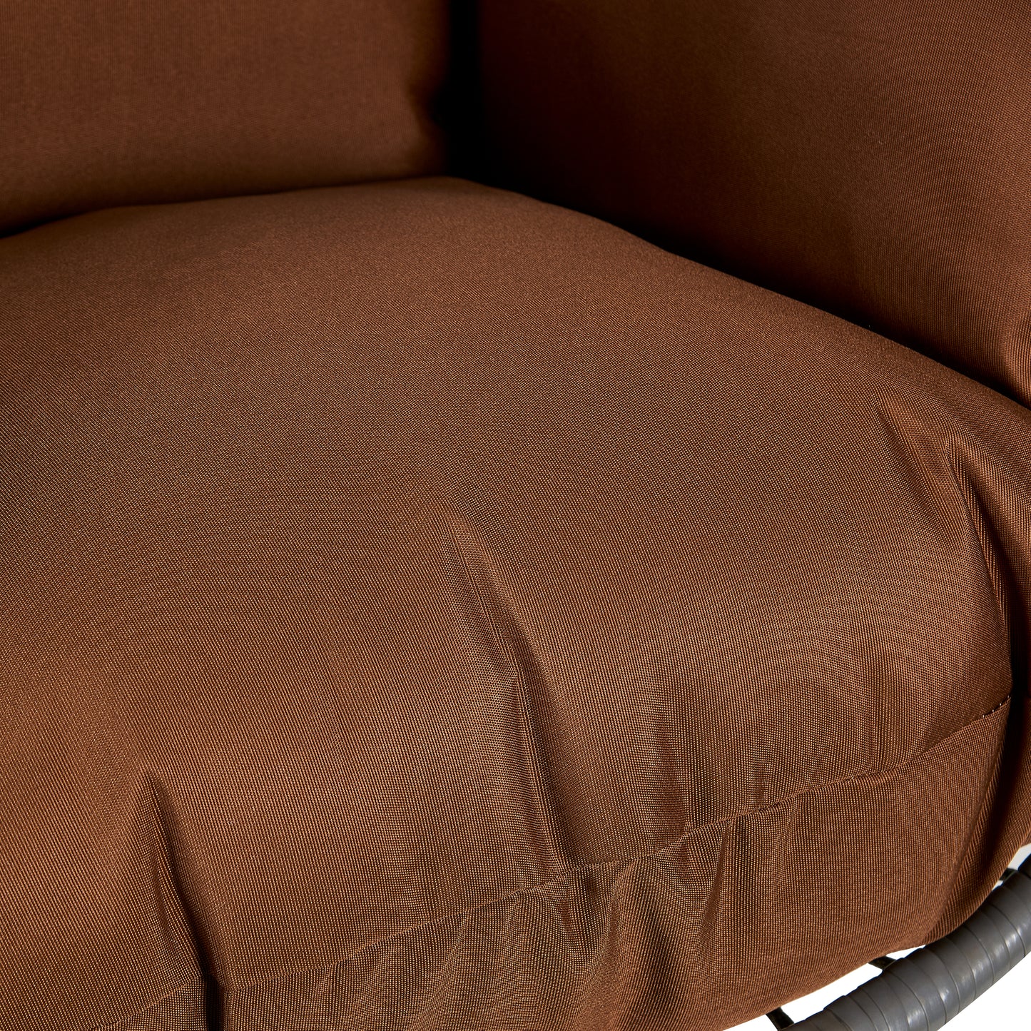 Summit Outdoor Single Person Egg Swing Chair in Grey Steel Frame With Removable Cushions