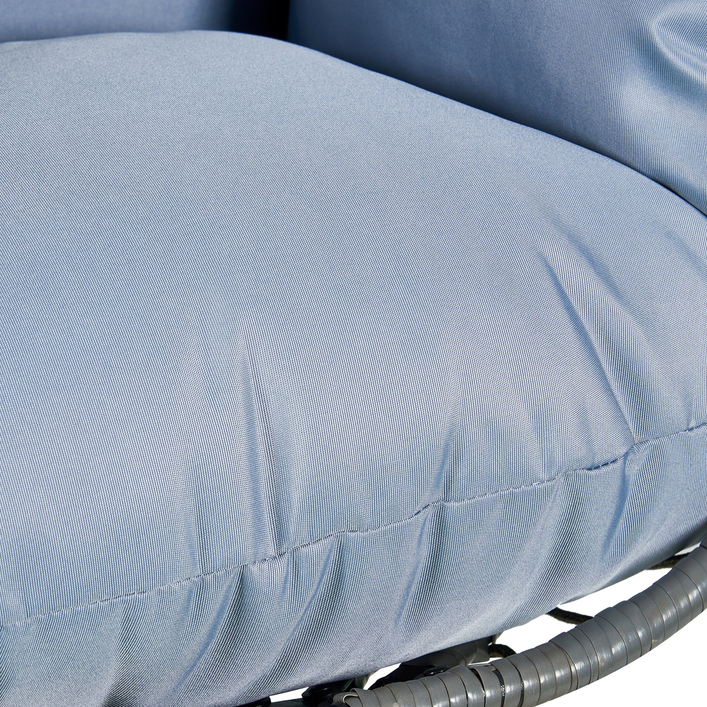 Summit Outdoor Single Person Egg Swing Chair in Grey Steel Frame With Removable Cushions