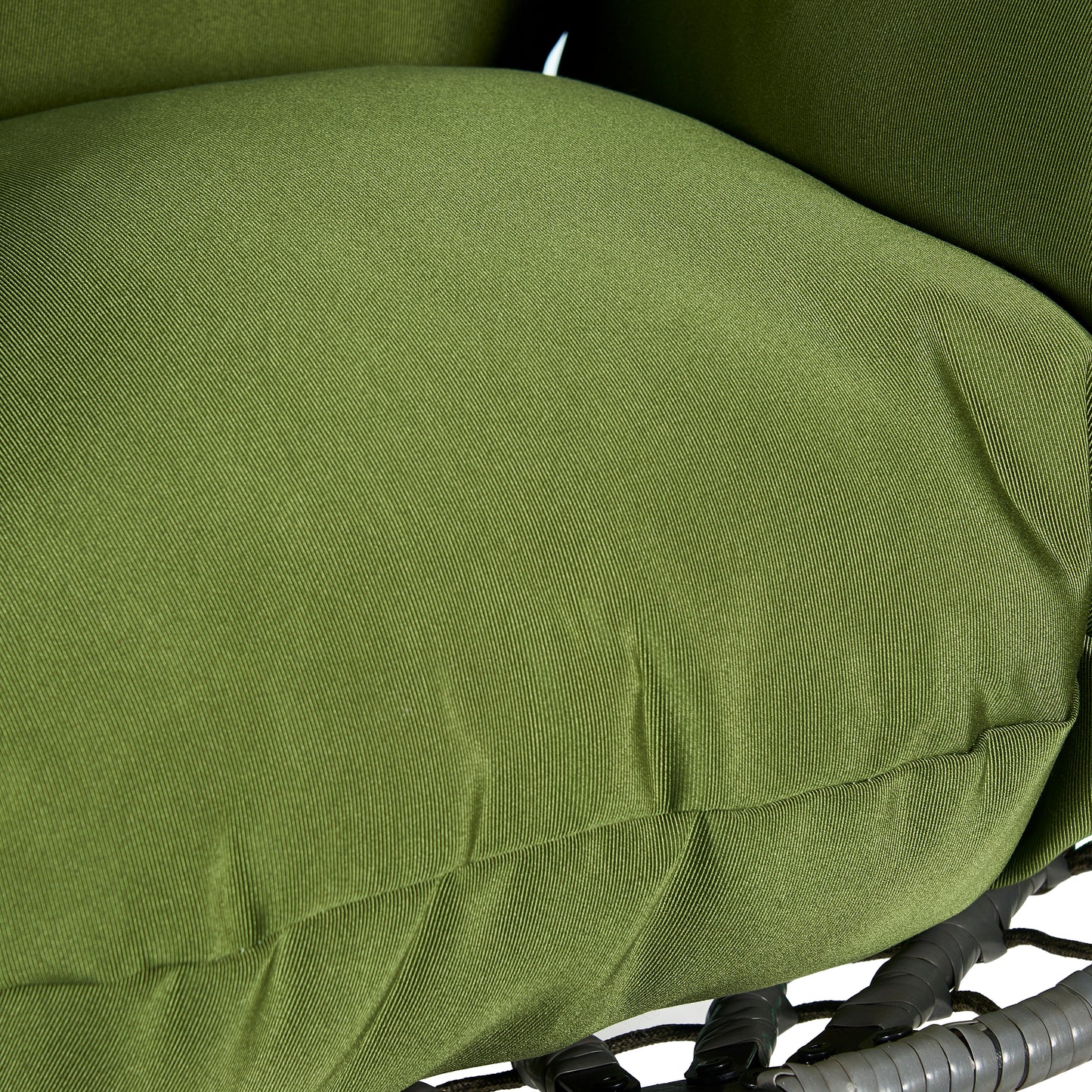 Summit Outdoor Single Person Egg Swing Chair in Grey Steel Frame With Removable Cushions