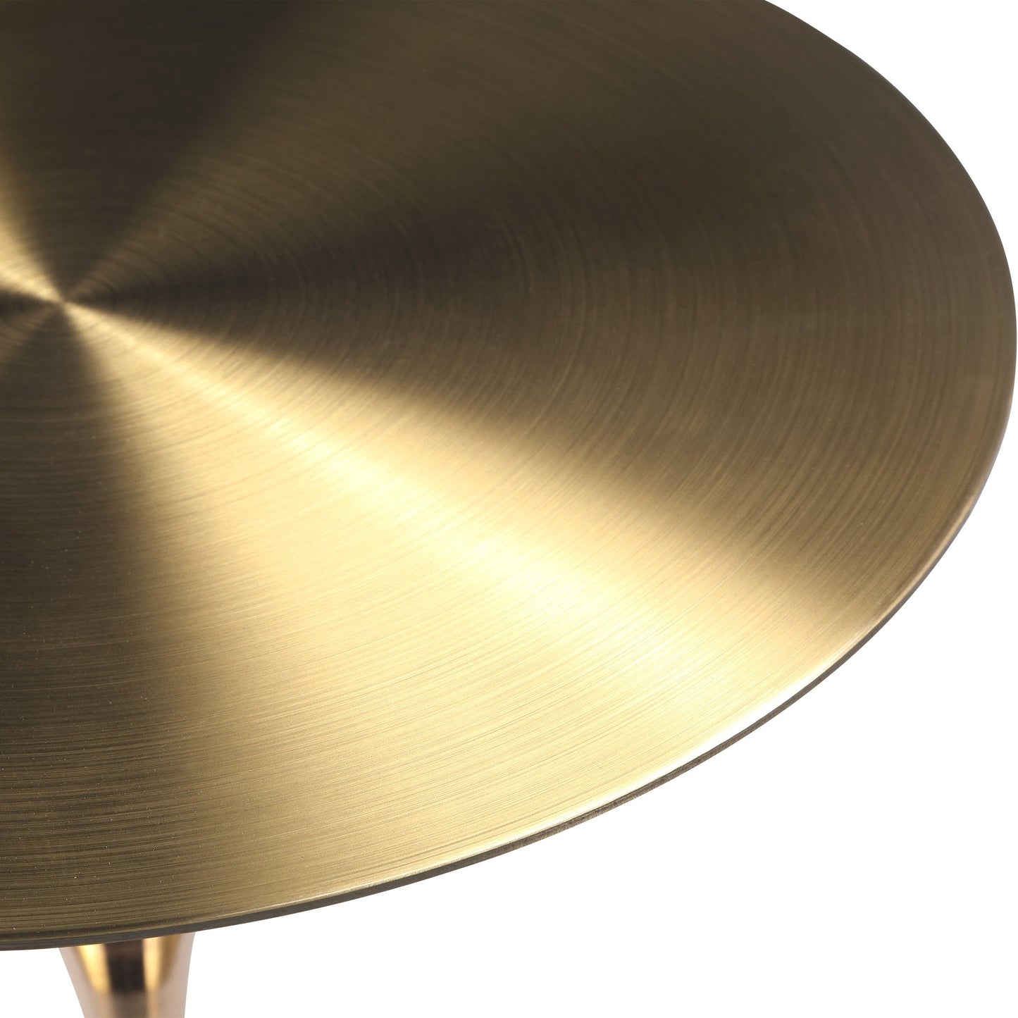 Savoy Wide Side Table with Stainless Steel Top Round Accent Table and Elegant Pedestal Base