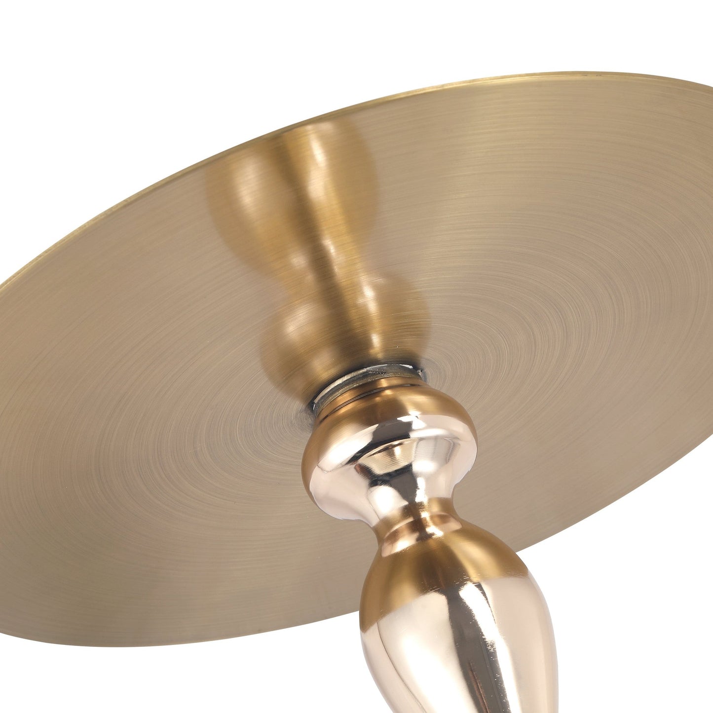 Savoy Wide Side Table with Stainless Steel Top Round Accent Table and Elegant Pedestal Base