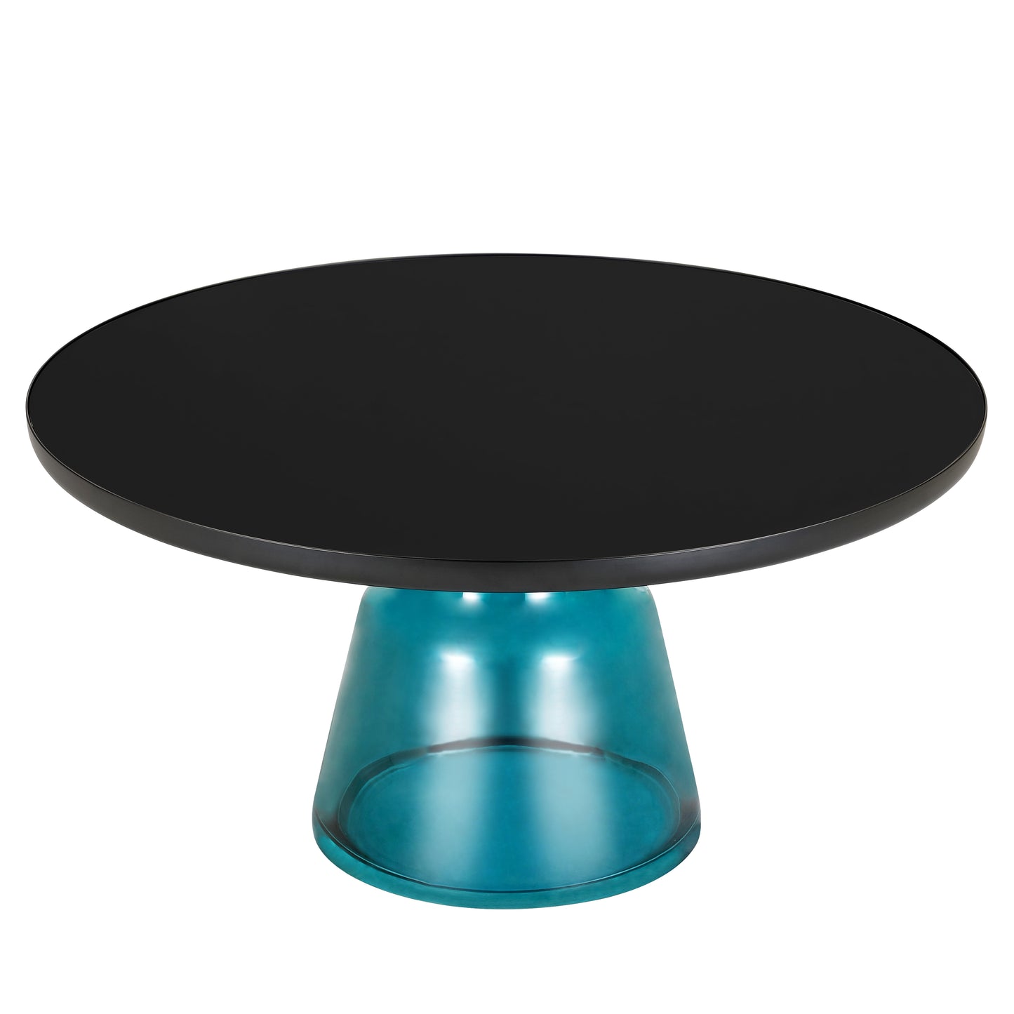 Tully Collection Coffee Table – Black/Gold Rim, Black Glass/Sintered Stone Top