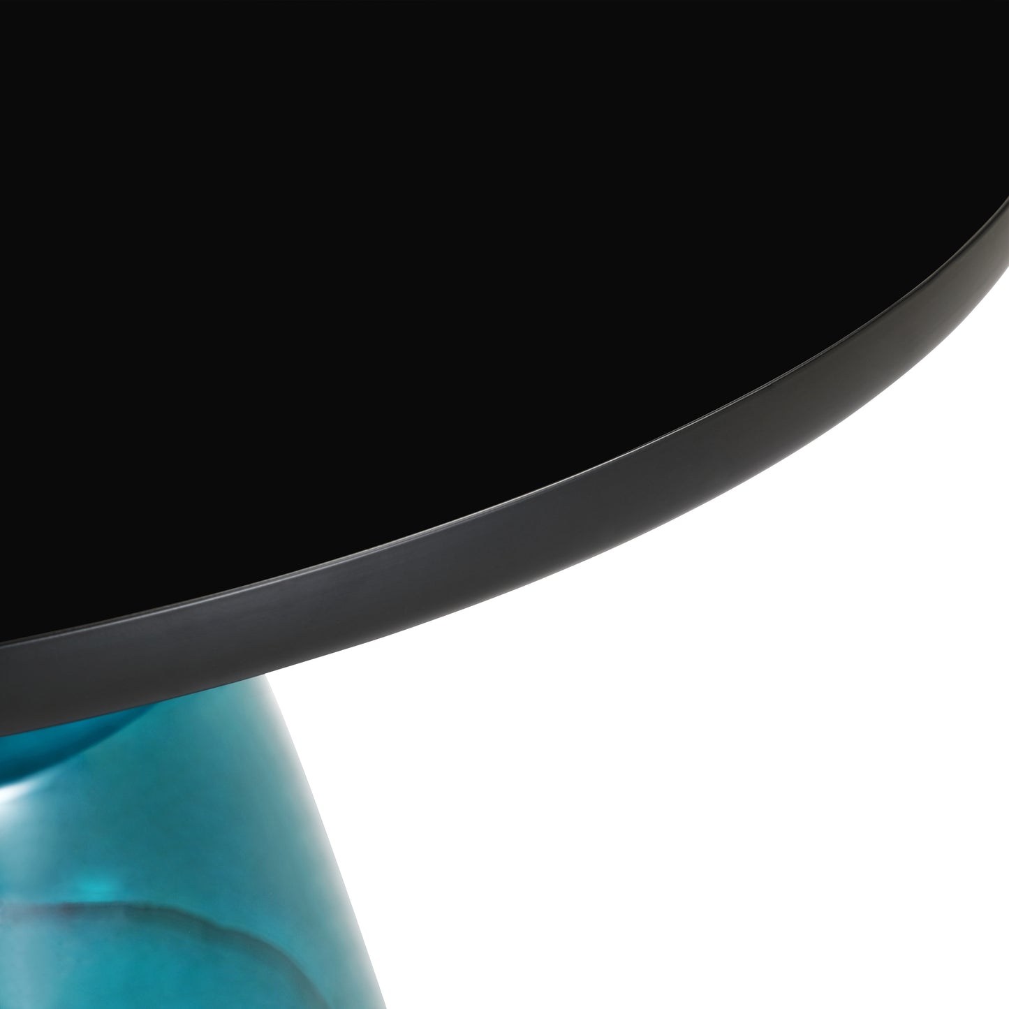 Tully Collection Coffee Table – Black/Gold Rim, Black Glass/Sintered Stone Top