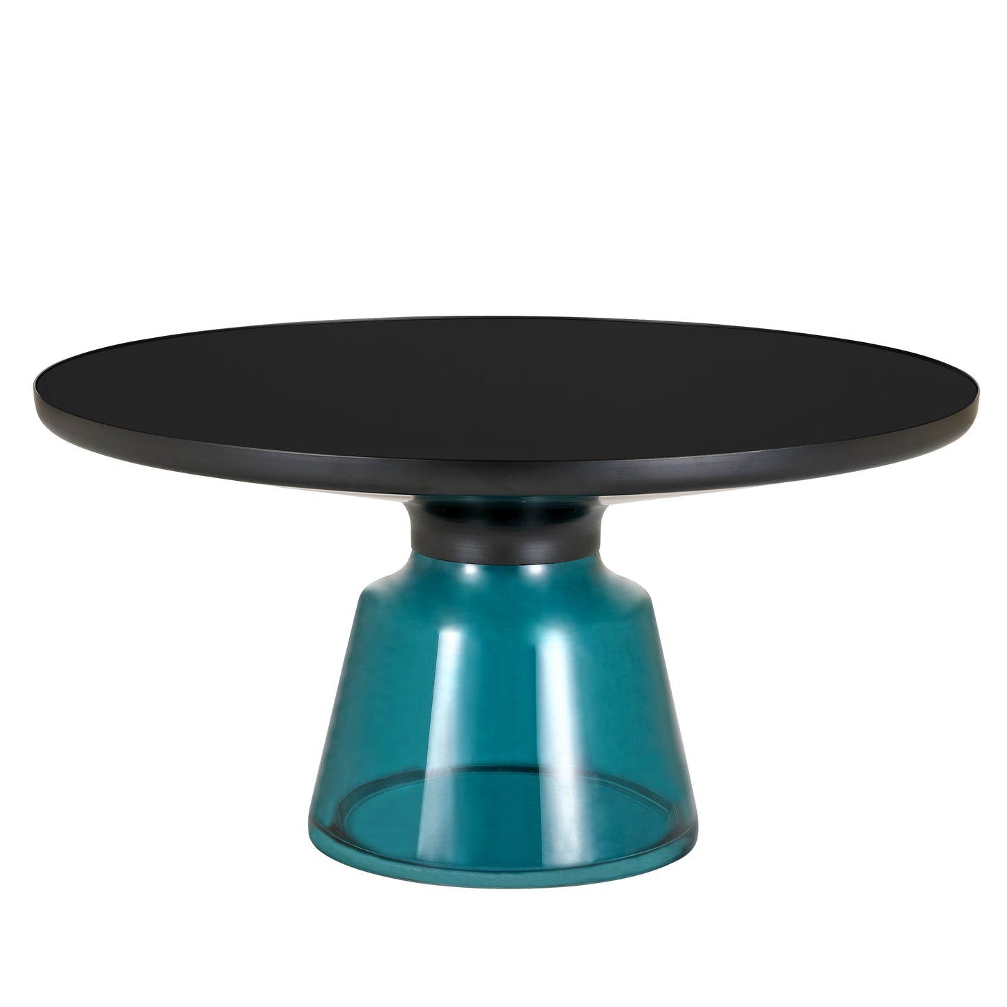 Tully Collection Coffee Table – Black/Gold Rim, Black Glass/Sintered Stone Top