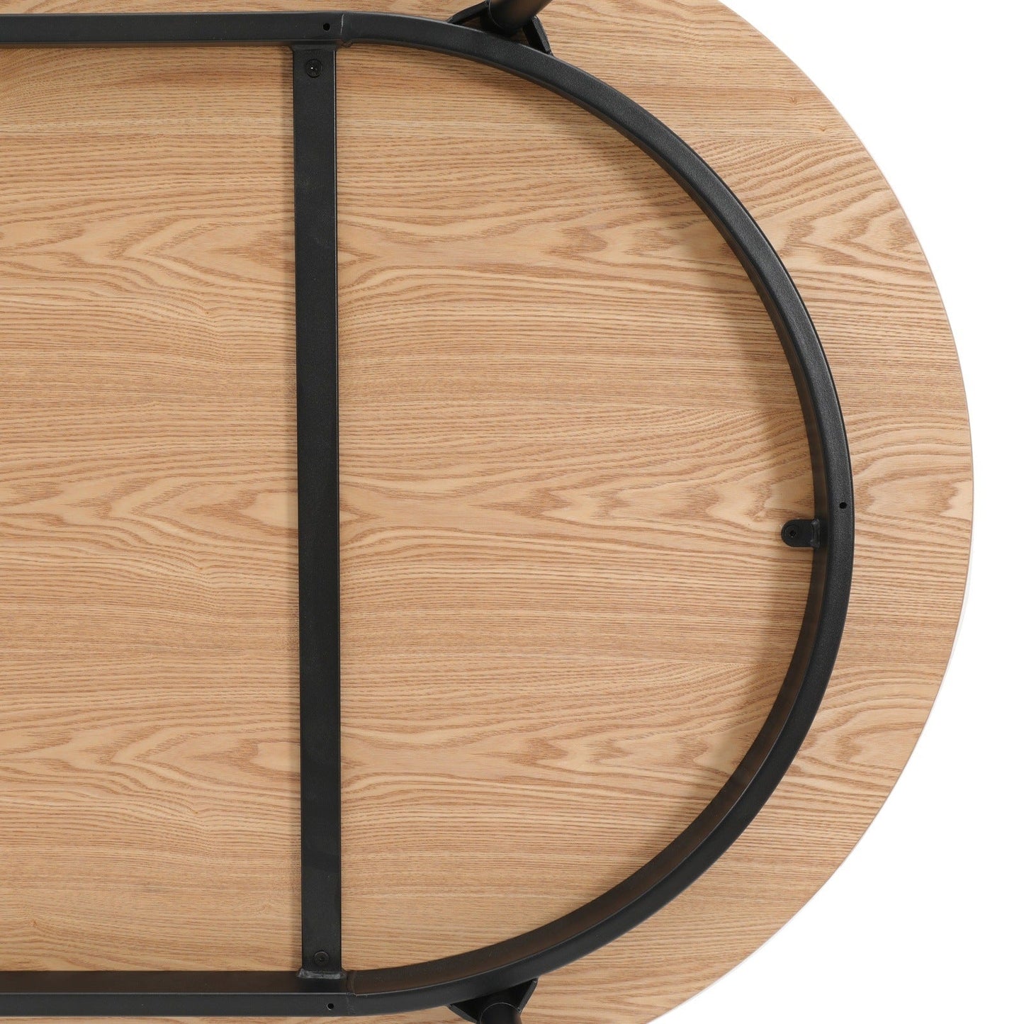 Tule 7-Piece Dining Set with 6 Upholstered Seat Dining Chairs in White Steel Frame and 71" Oval Dining Table with MDF Tabletop