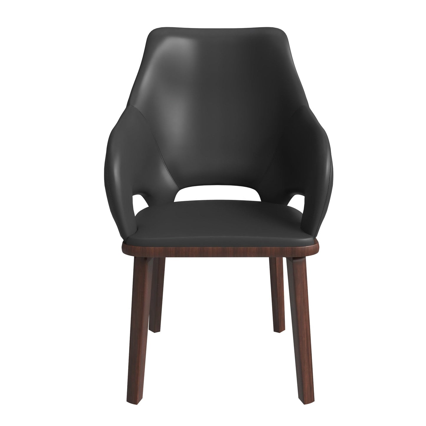 Vivara Collection Dining Chair Upholstered in Leather with Rubberwood Base Set of 2
