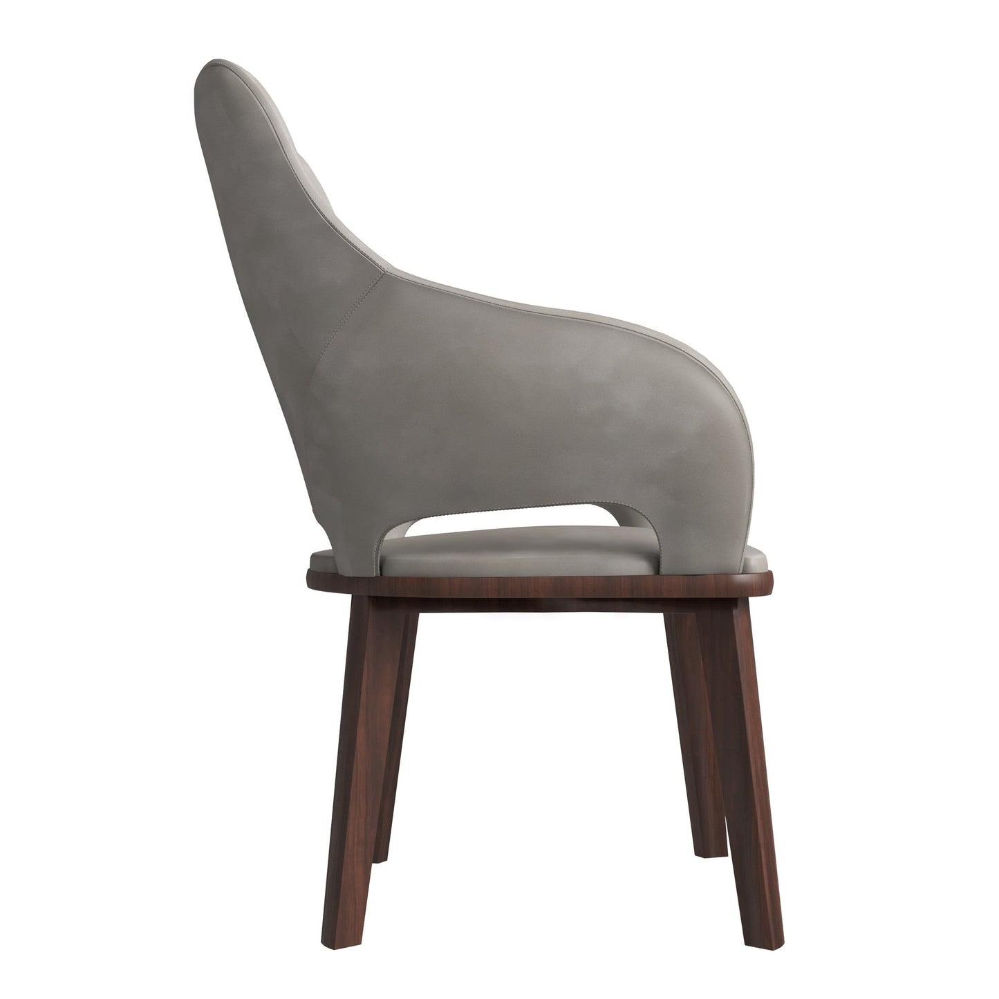 Vivara Collection Dining Chair Upholstered in Leather with Rubberwood Base Set of 2