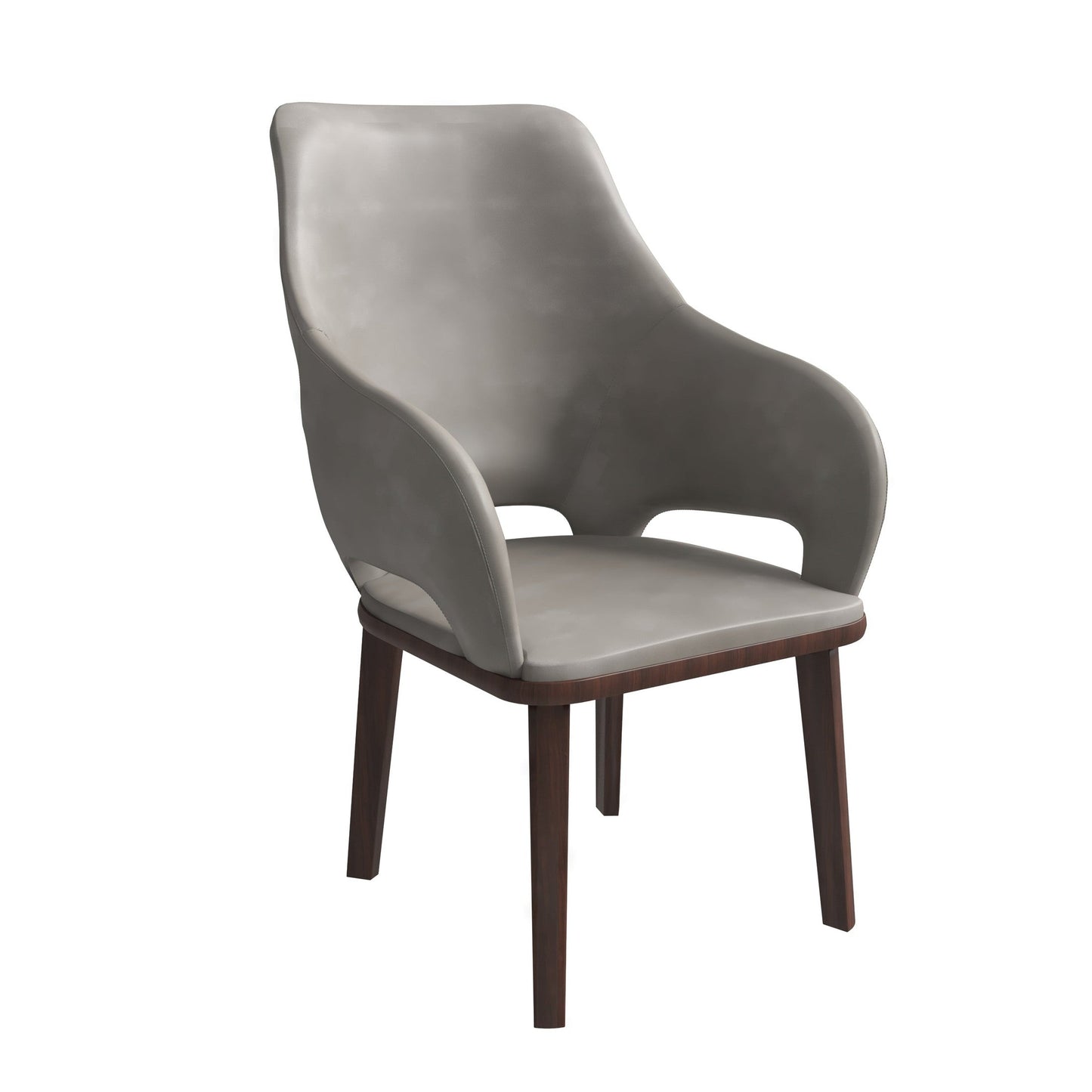 Vivara Collection Dining Chair Upholstered in Leather with Rubberwood Base Set of 2