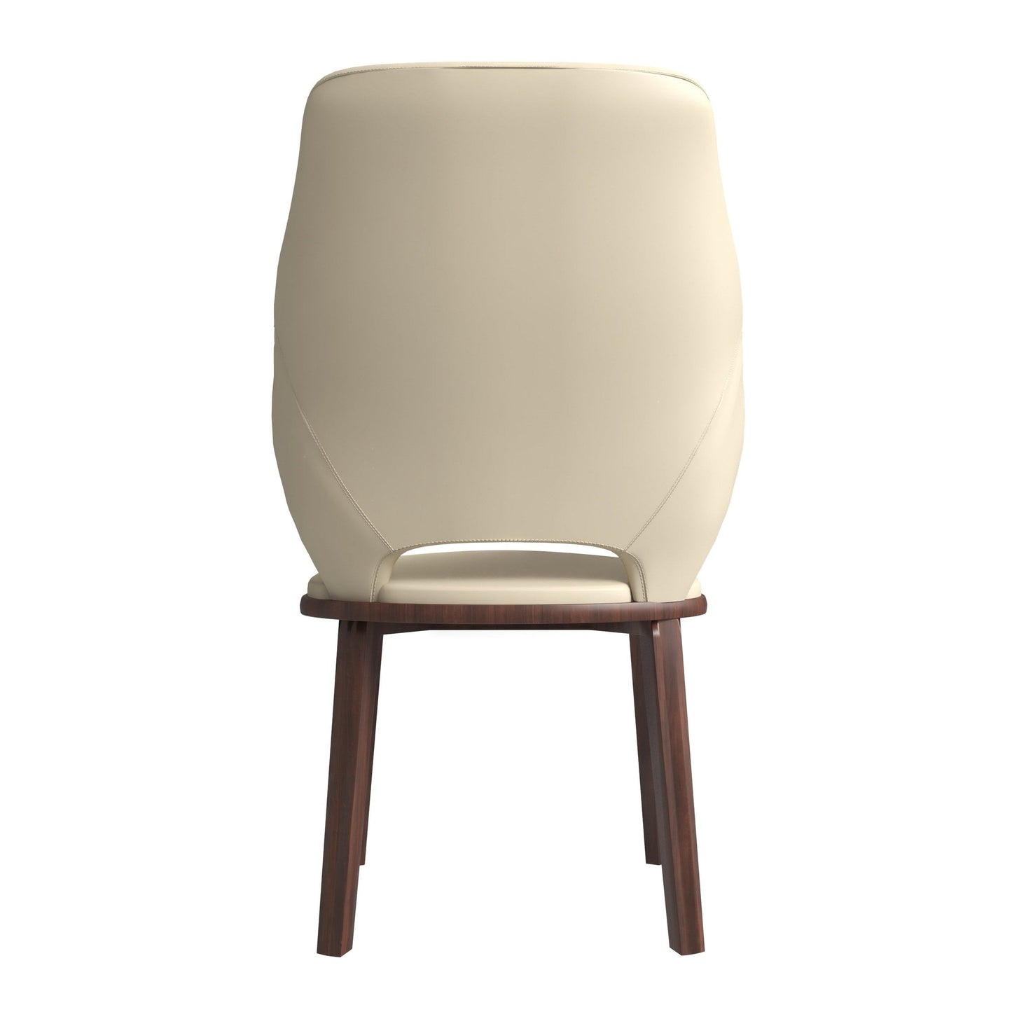 Vivara Collection Dining Chair Upholstered in Leather with Rubberwood Base Set of 2