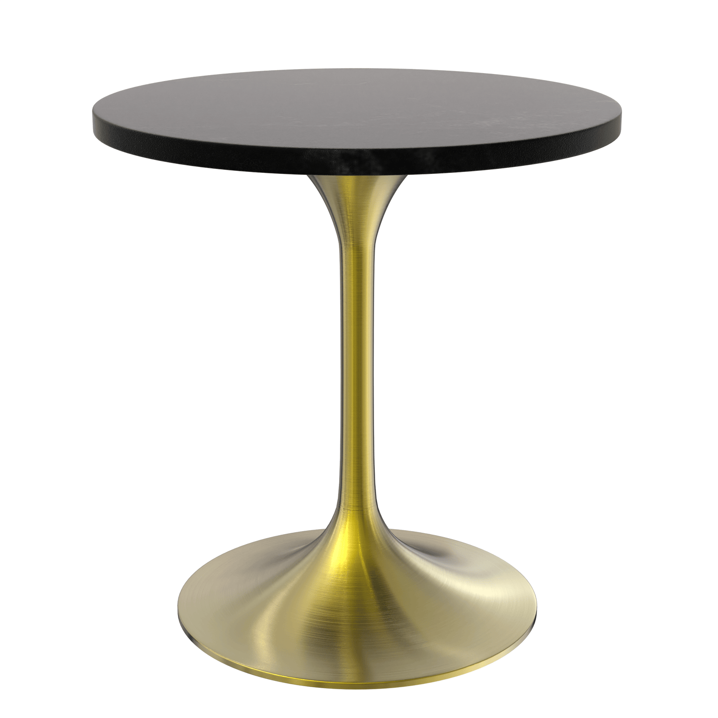 Verve Round Dining Table with MDF/Sintered Stone/Resin Tabletop in Gold Stainless Steel Pedestal Base