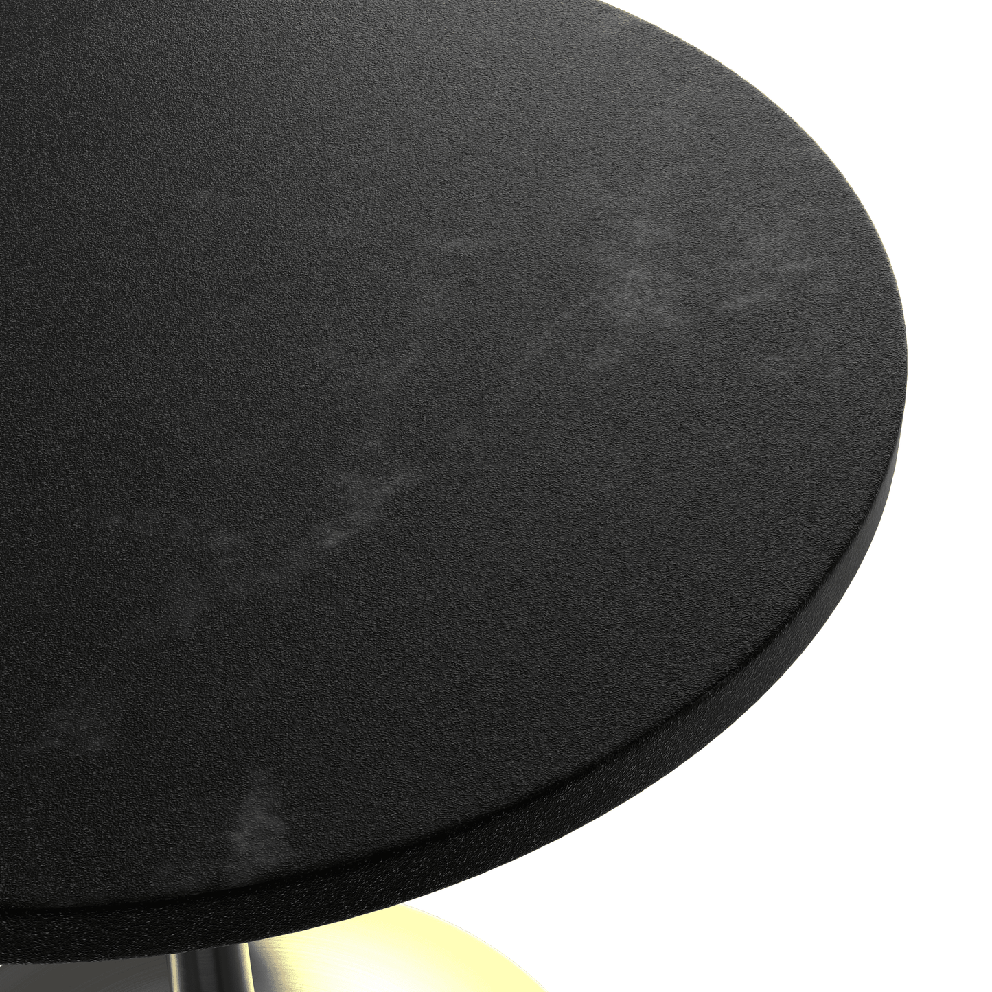 Verve Round Dining Table with MDF/Sintered Stone/Resin Tabletop in Gold Stainless Steel Pedestal Base