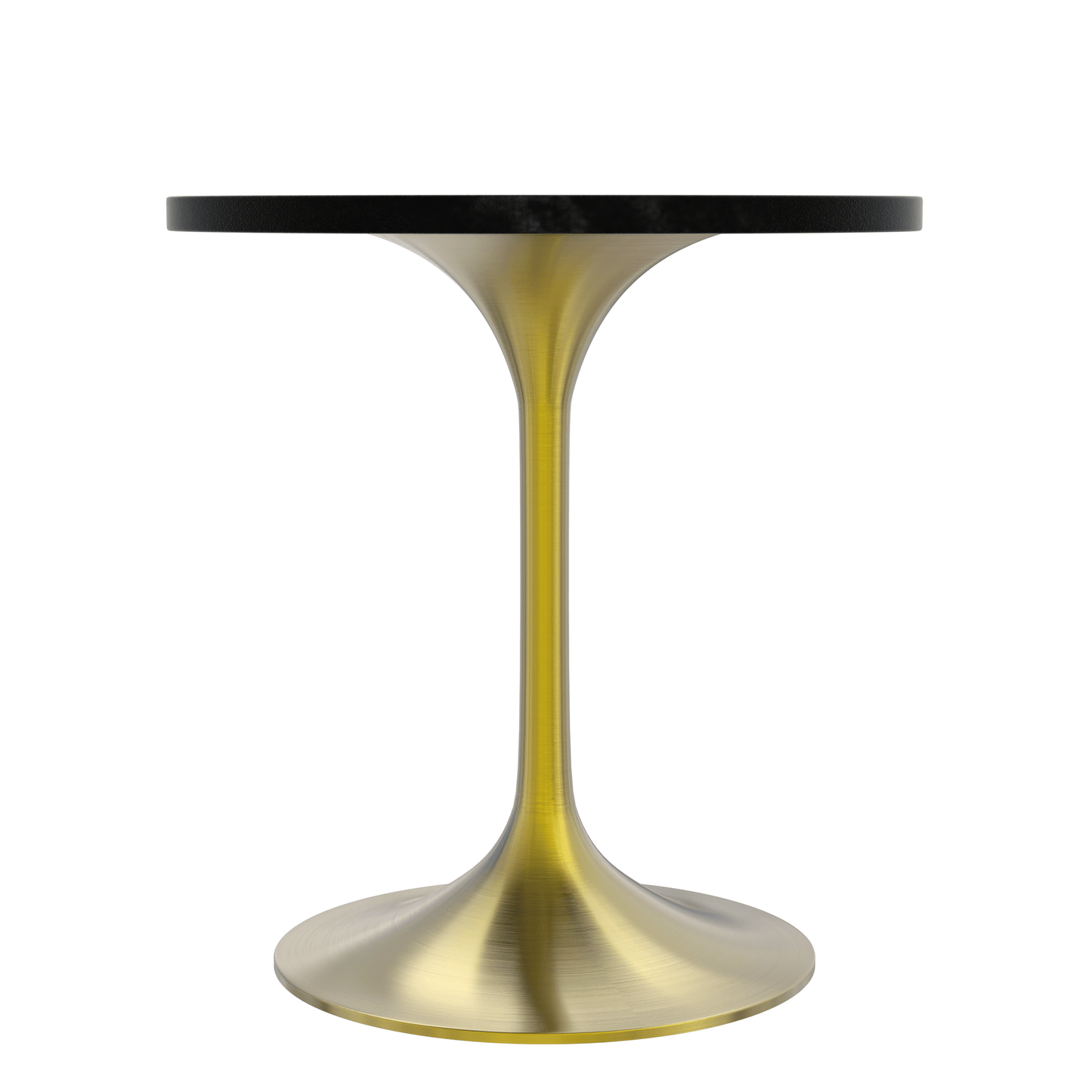 Verve Round Dining Table with MDF/Sintered Stone/Resin Tabletop in Gold Stainless Steel Pedestal Base