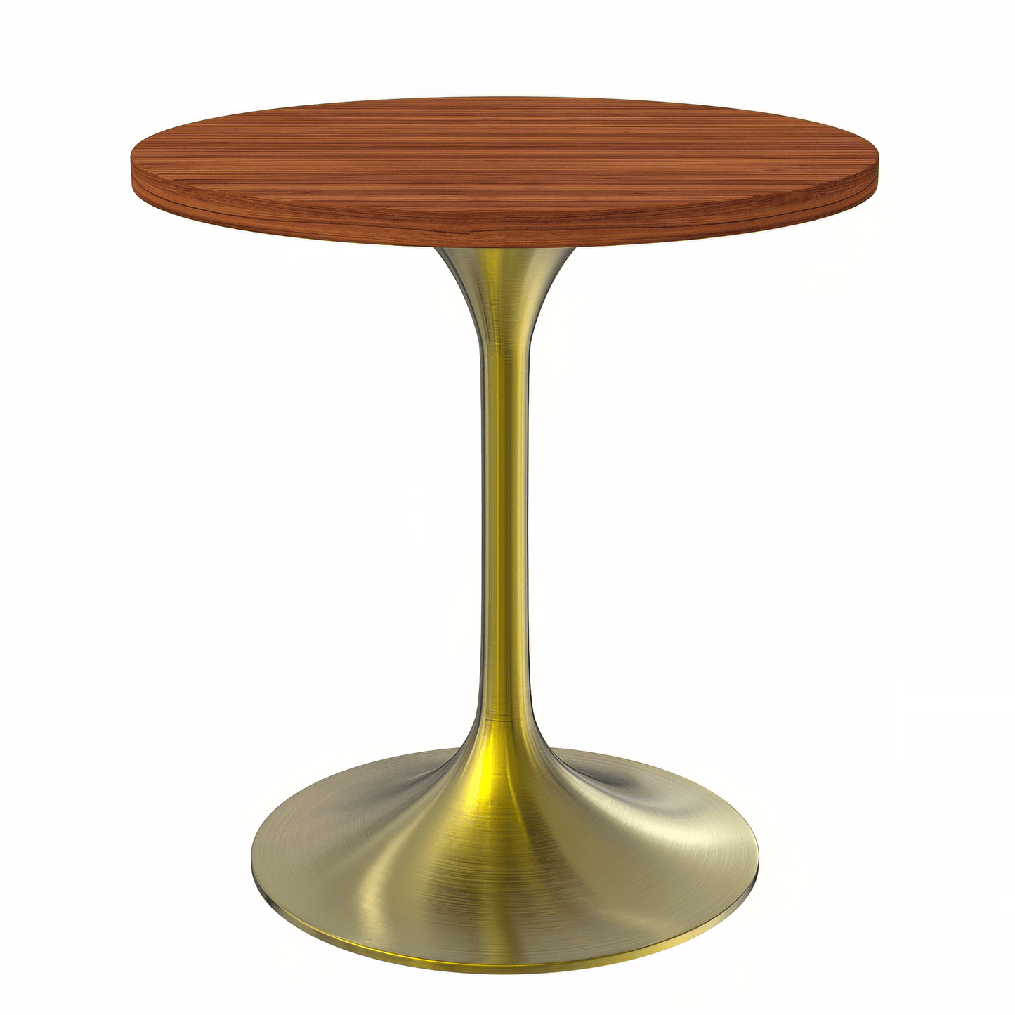 Verve Round Dining Table with MDF/Sintered Stone/Resin Tabletop in Gold Stainless Steel Pedestal Base
