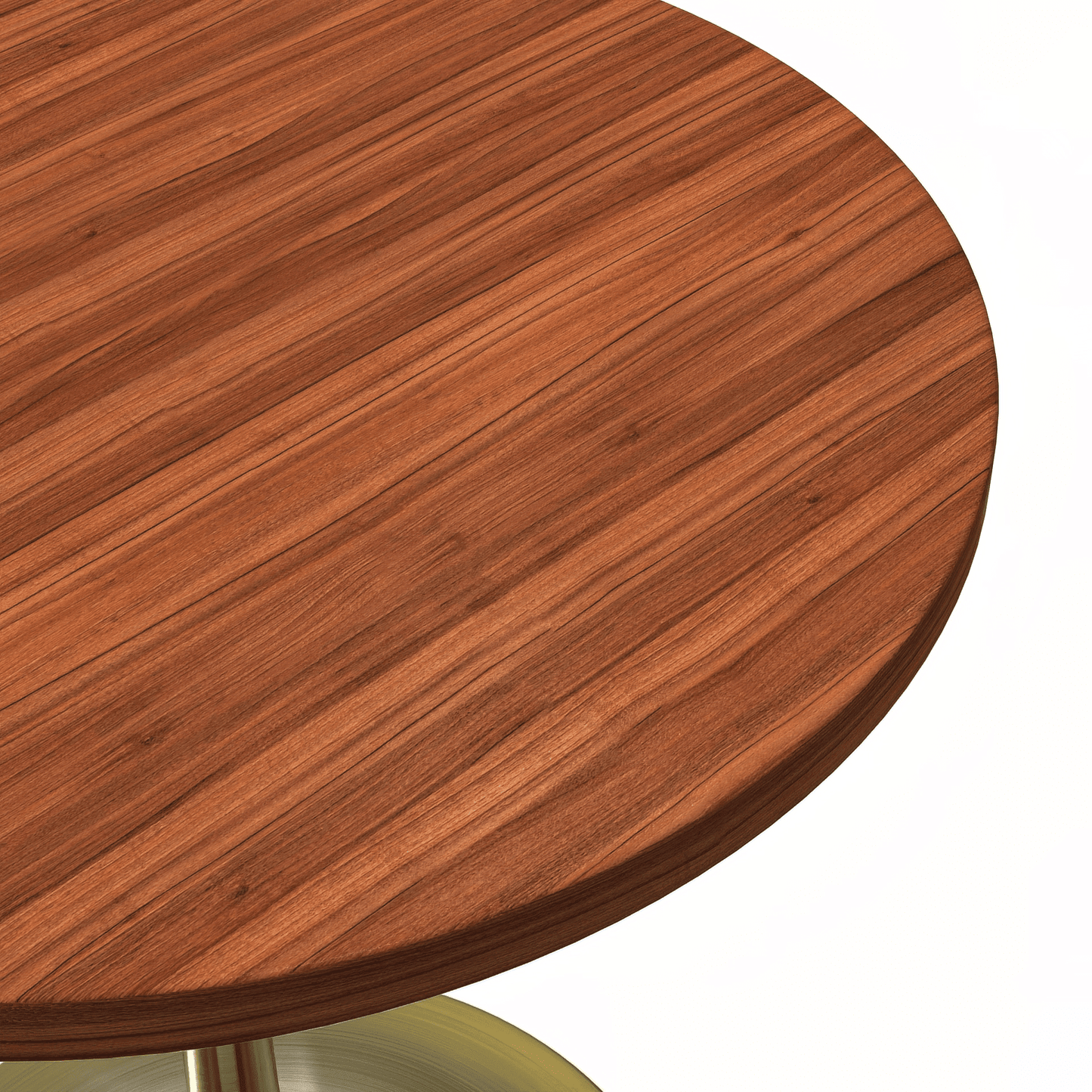 Verve Round Dining Table with MDF/Sintered Stone/Resin Tabletop in Gold Stainless Steel Pedestal Base