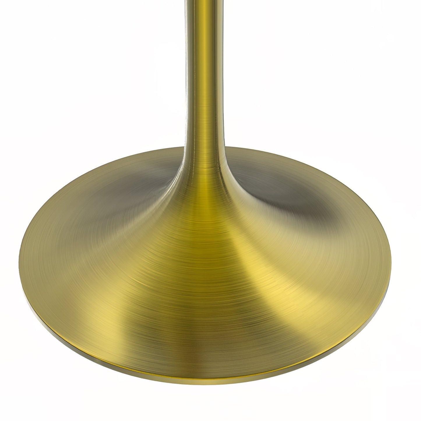 Verve Round Dining Table with MDF/Sintered Stone/Resin Tabletop in Gold Stainless Steel Pedestal Base