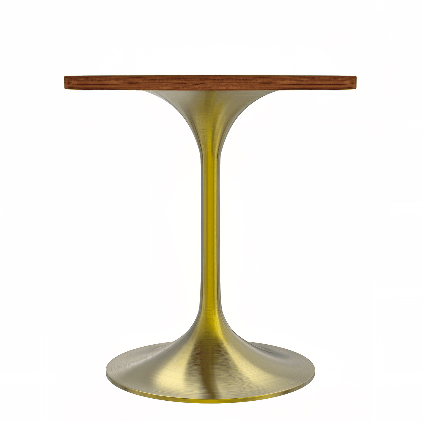 Verve Round Dining Table with MDF/Sintered Stone/Resin Tabletop in Gold Stainless Steel Pedestal Base