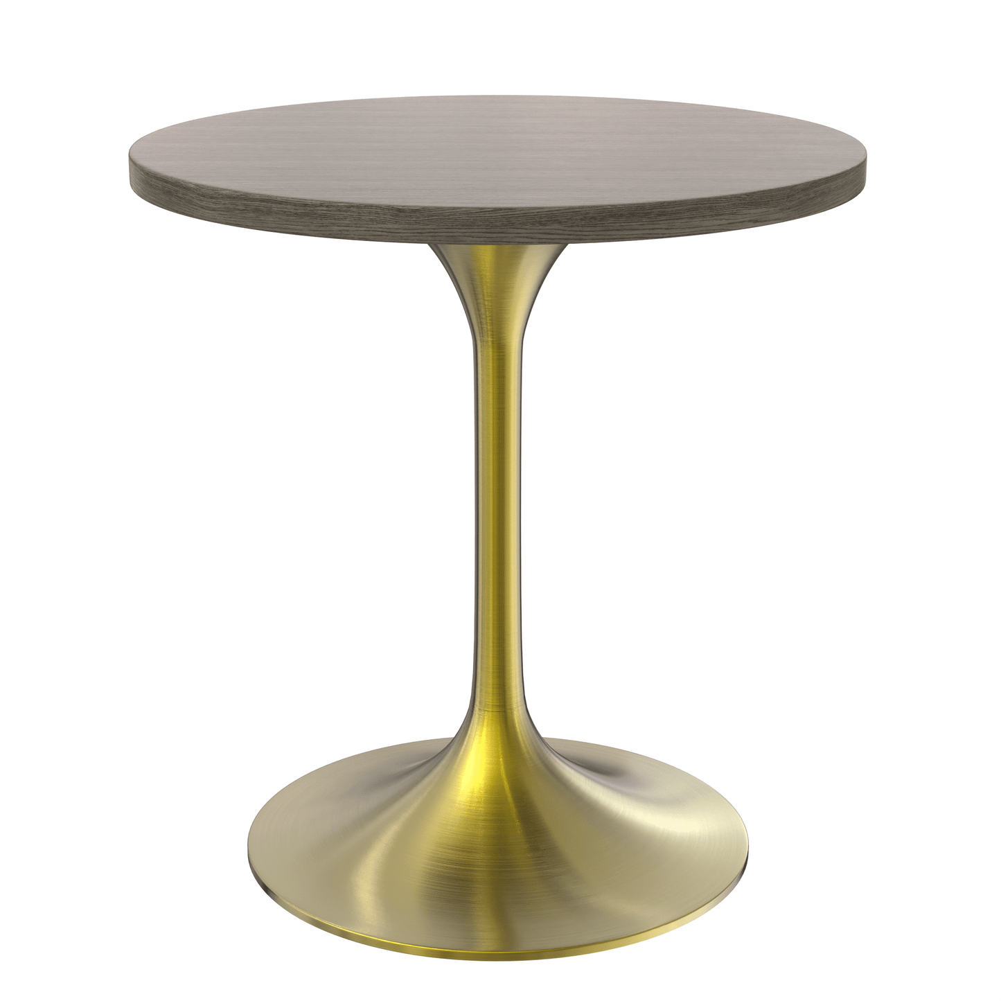 Verve Round Dining Table with MDF/Sintered Stone/Resin Tabletop in Gold Stainless Steel Pedestal Base
