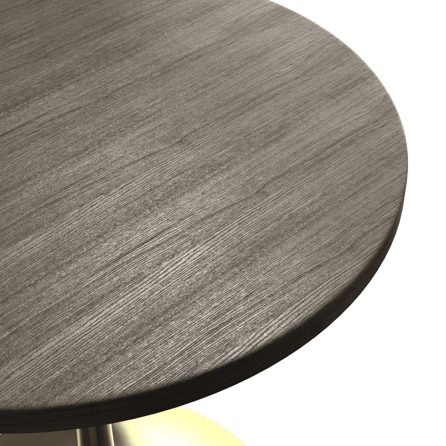 Verve Round Dining Table with MDF/Sintered Stone/Resin Tabletop in Gold Stainless Steel Pedestal Base