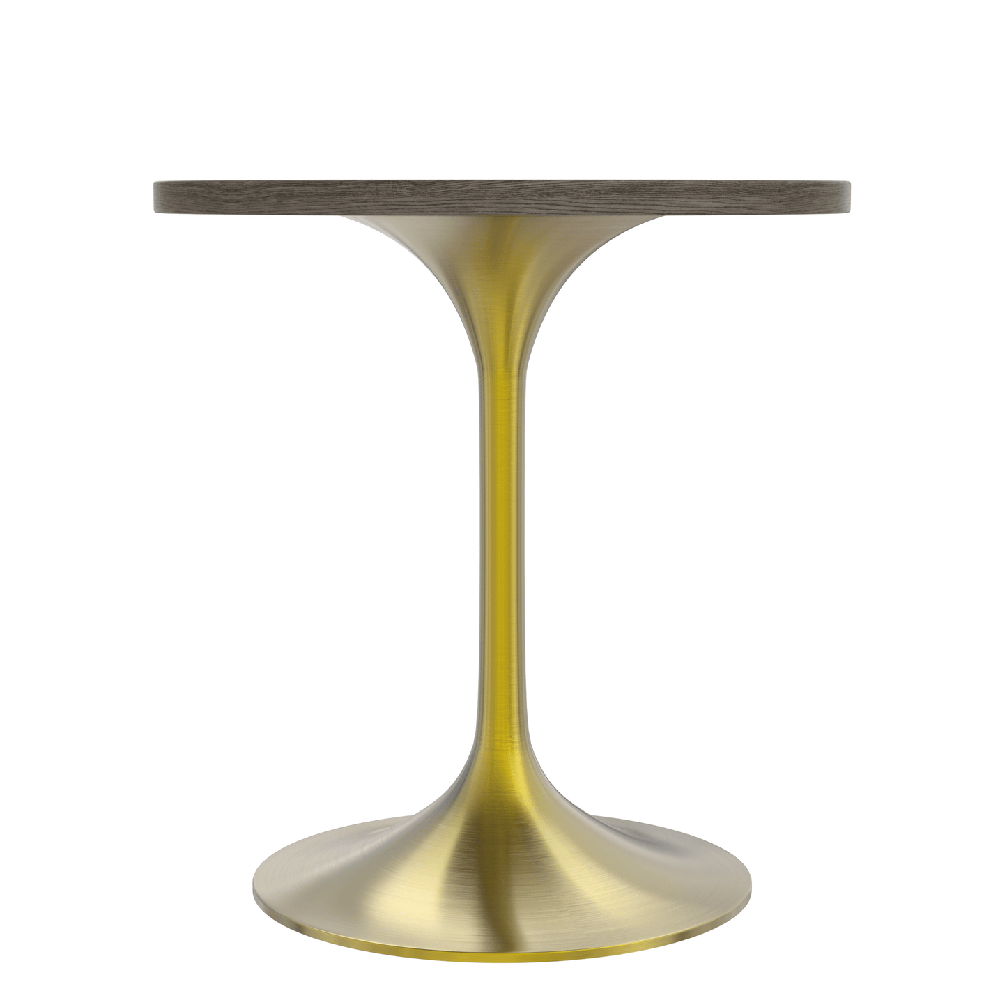 Verve Round Dining Table with MDF/Sintered Stone/Resin Tabletop in Gold Stainless Steel Pedestal Base