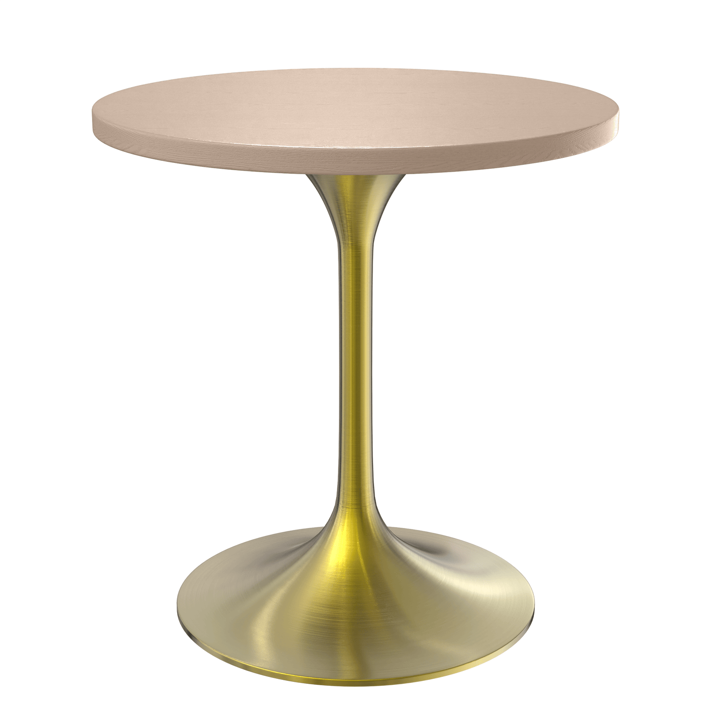 Verve Round Dining Table with MDF/Sintered Stone/Resin Tabletop in Gold Stainless Steel Pedestal Base