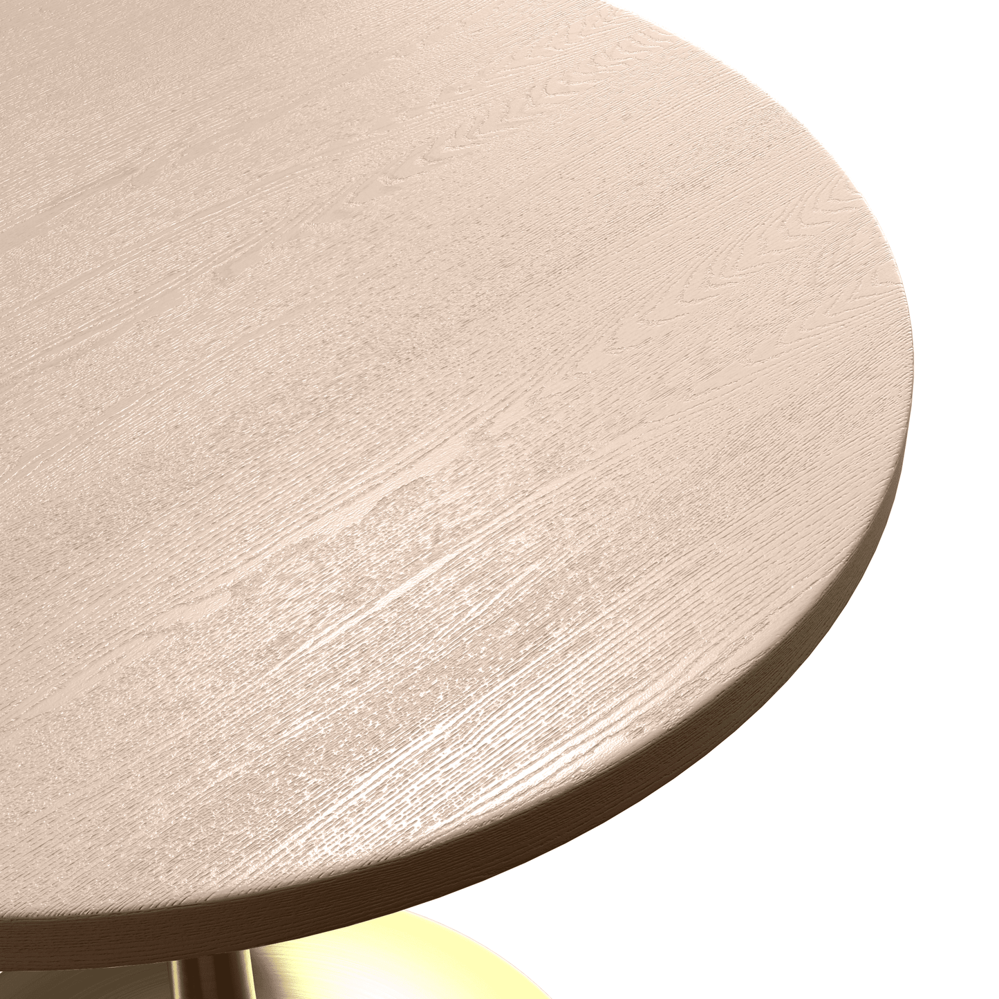 Verve Round Dining Table with MDF/Sintered Stone/Resin Tabletop in Gold Stainless Steel Pedestal Base