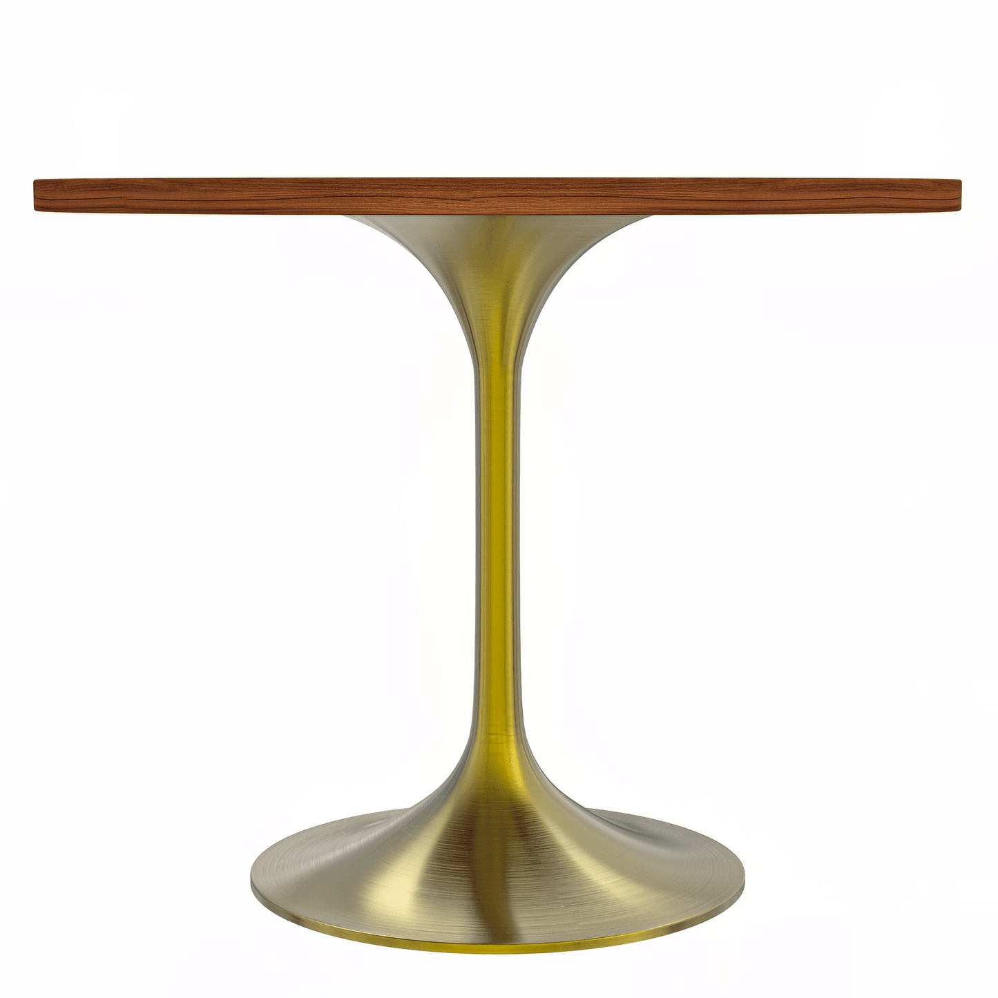 Verve Round Dining Table with MDF/Sintered Stone/Resin Tabletop in Gold Stainless Steel Pedestal Base