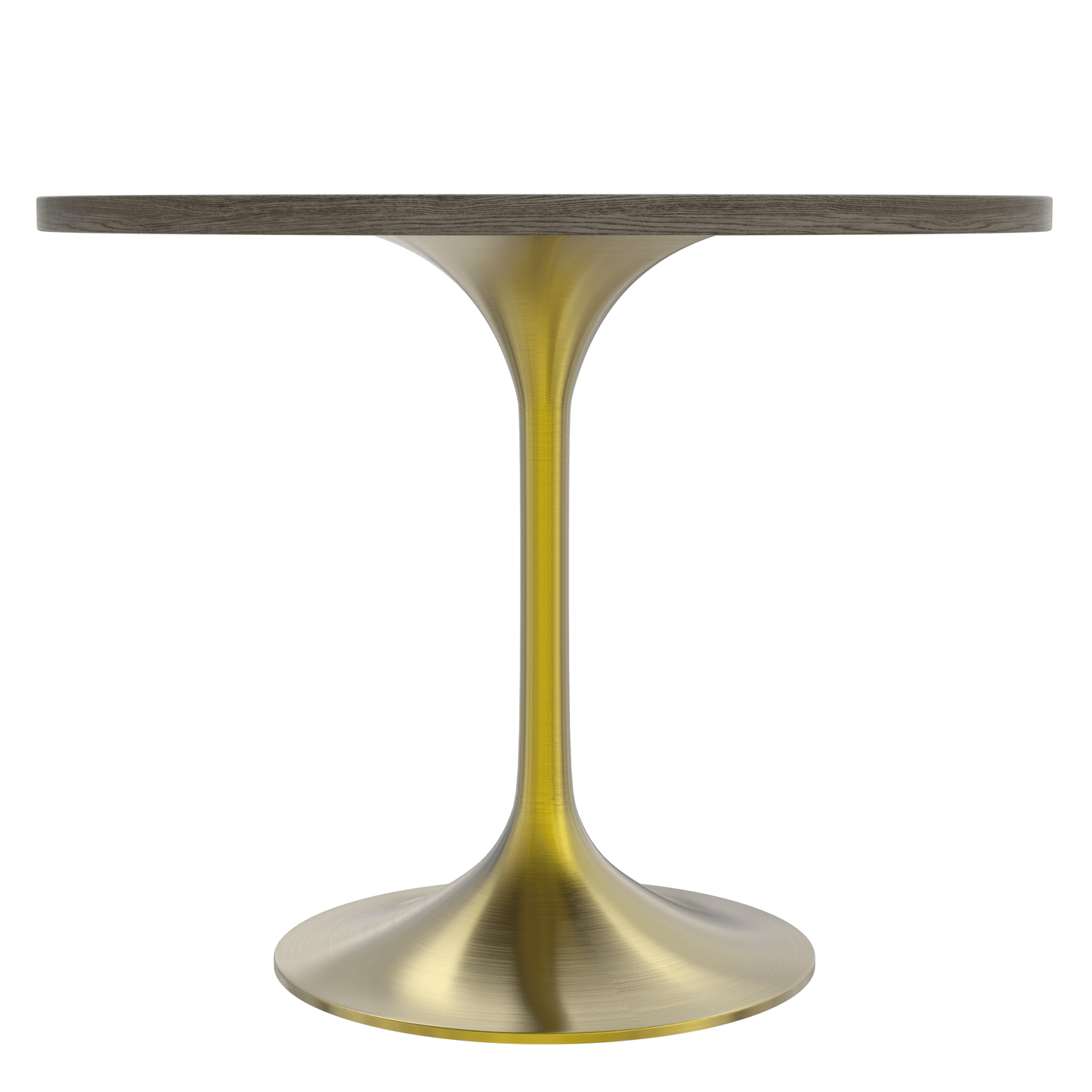 Verve Round Dining Table with MDF/Sintered Stone/Resin Tabletop in Gold Stainless Steel Pedestal Base