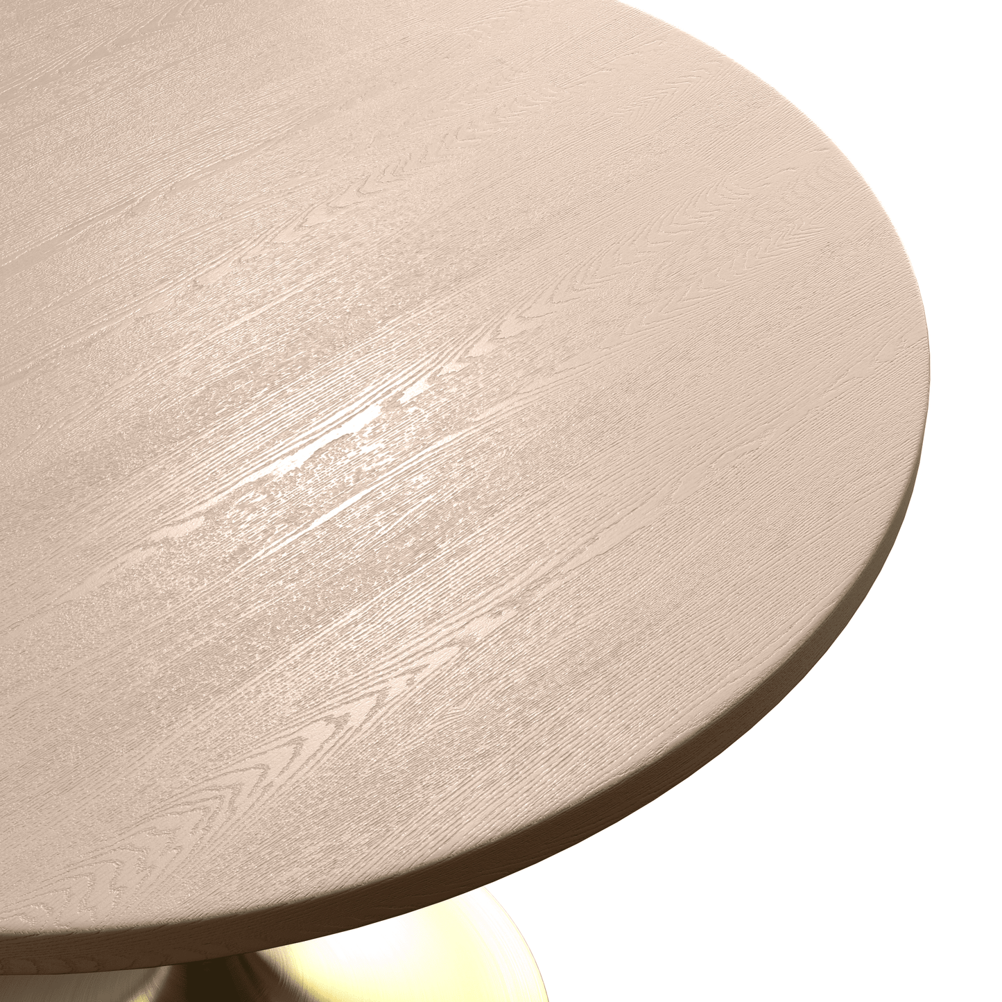 Verve Round Dining Table with MDF/Sintered Stone/Resin Tabletop in Gold Stainless Steel Pedestal Base