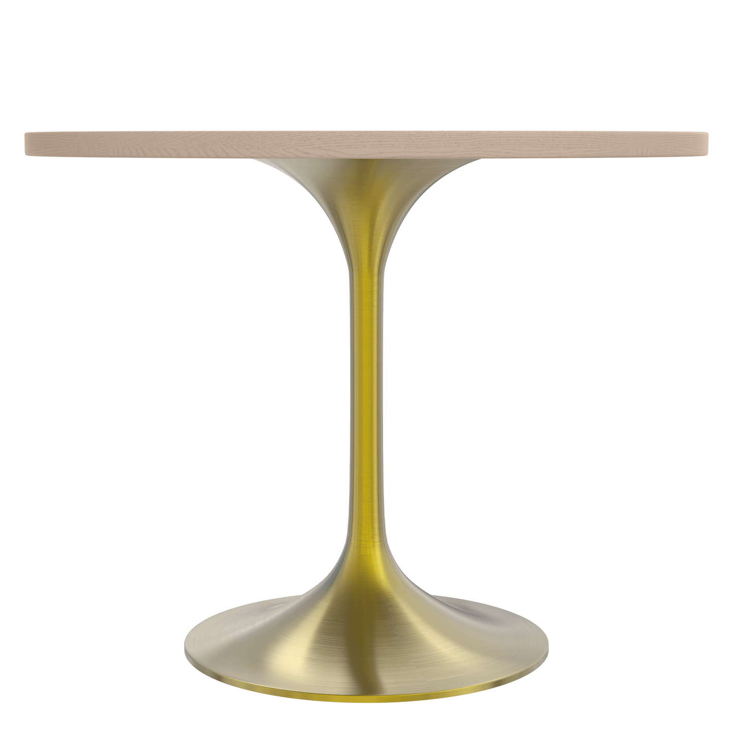 Verve Round Dining Table with MDF/Sintered Stone/Resin Tabletop in Gold Stainless Steel Pedestal Base