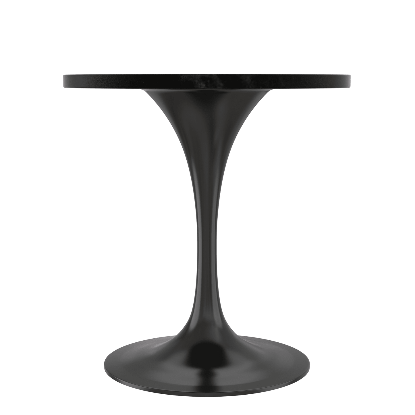 Verve Round Dining Table with MDF/Sintered Stone/Resin Tabletop in Black Stainless Steel Pedestal Base