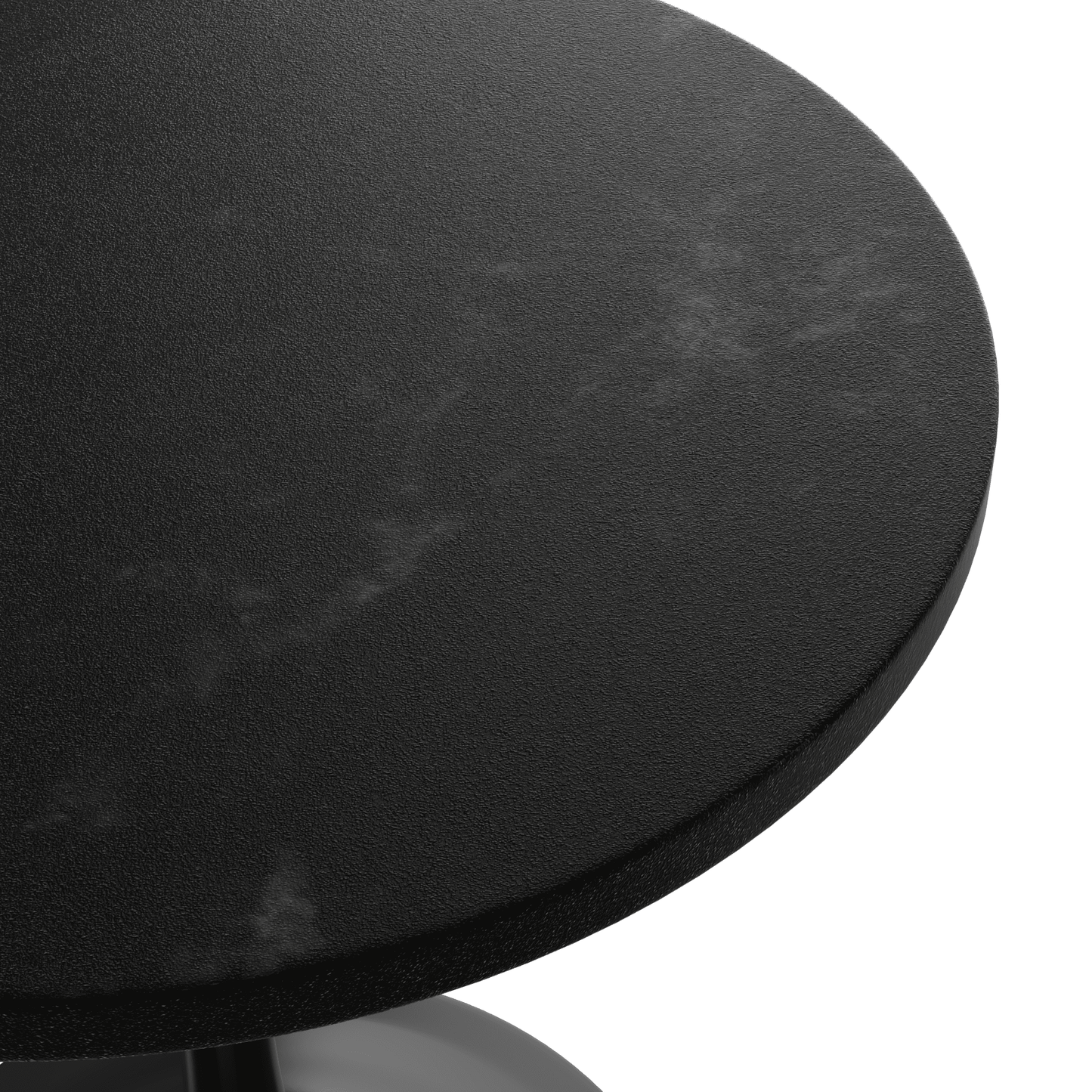 Verve Round Dining Table with MDF/Sintered Stone/Resin Tabletop in Black Stainless Steel Pedestal Base