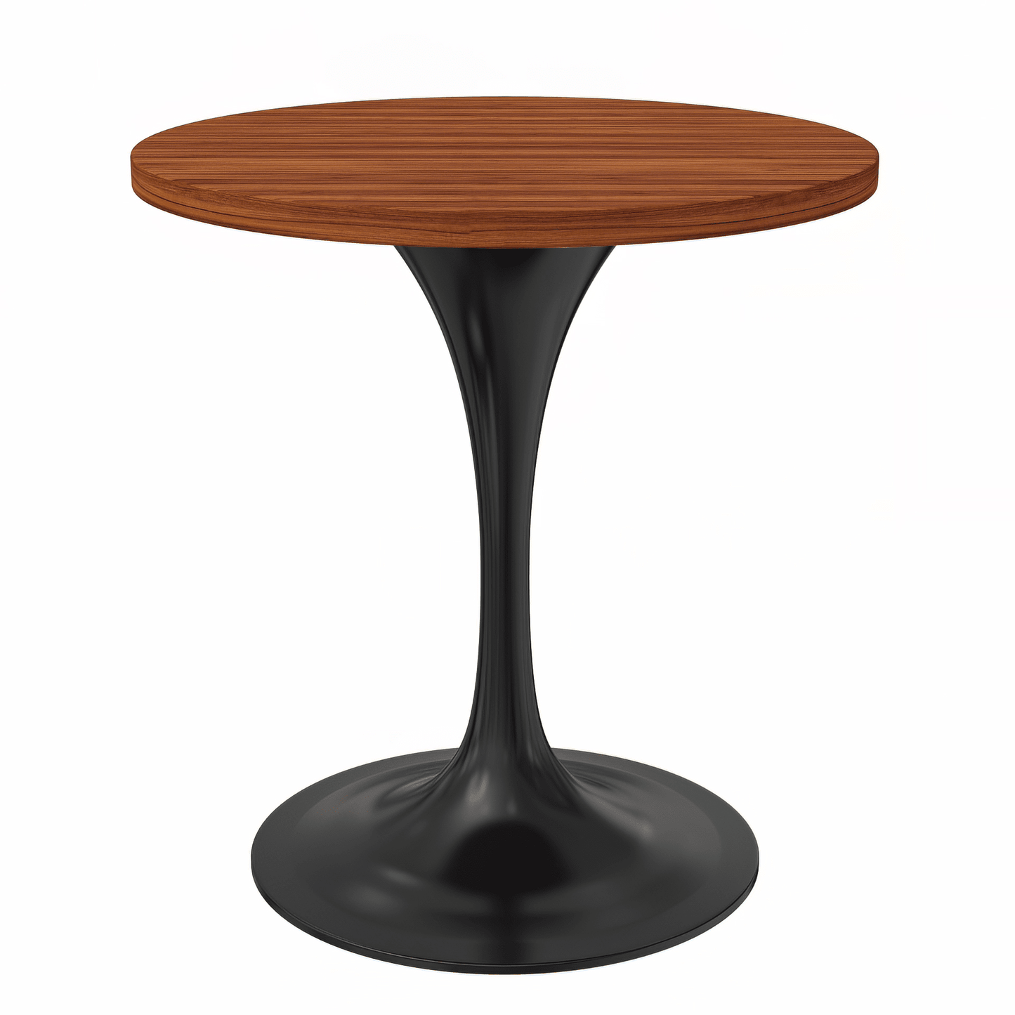Verve Round Dining Table with MDF/Sintered Stone/Resin Tabletop in Black Stainless Steel Pedestal Base