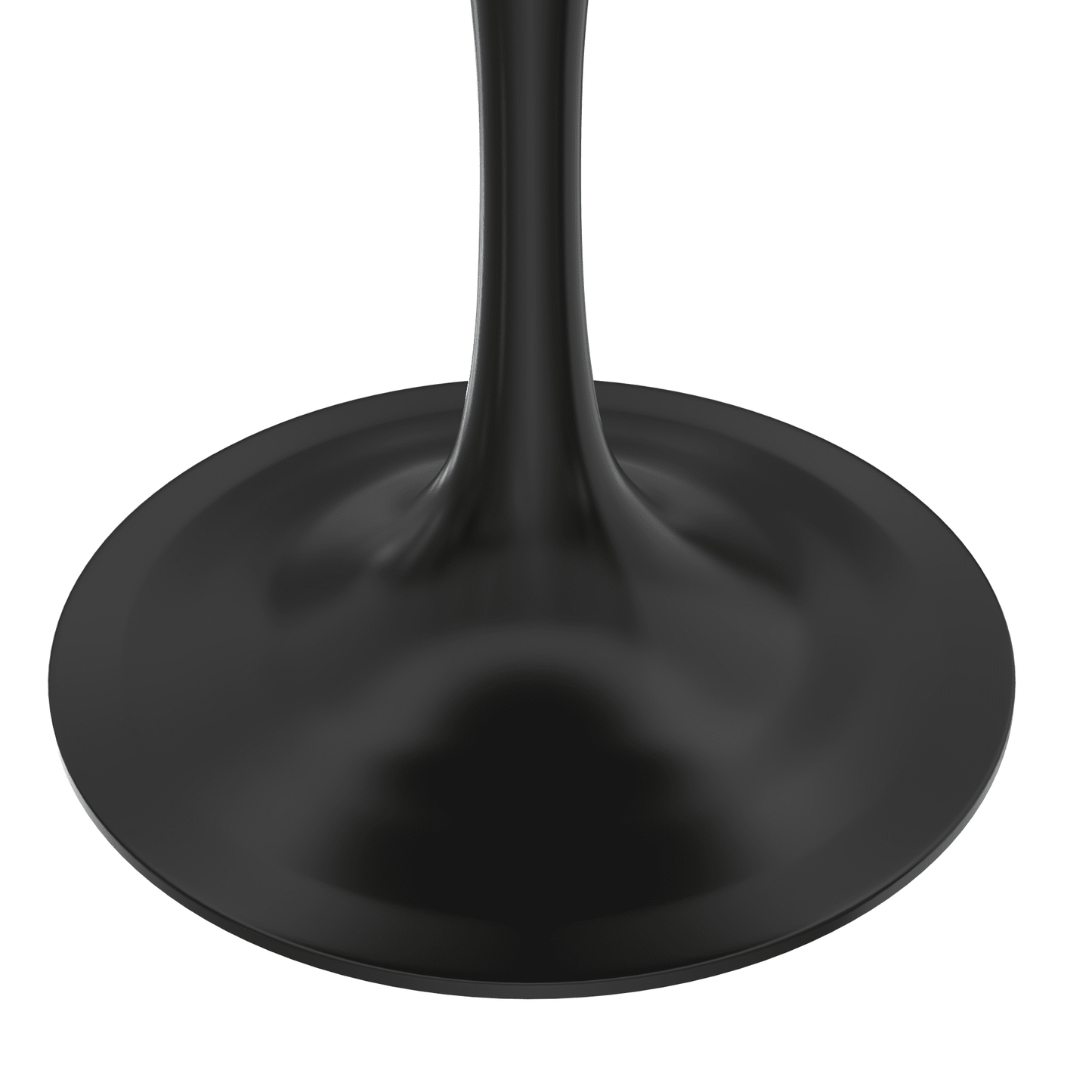 Verve Round Dining Table with MDF/Sintered Stone/Resin Tabletop in Black Stainless Steel Pedestal Base