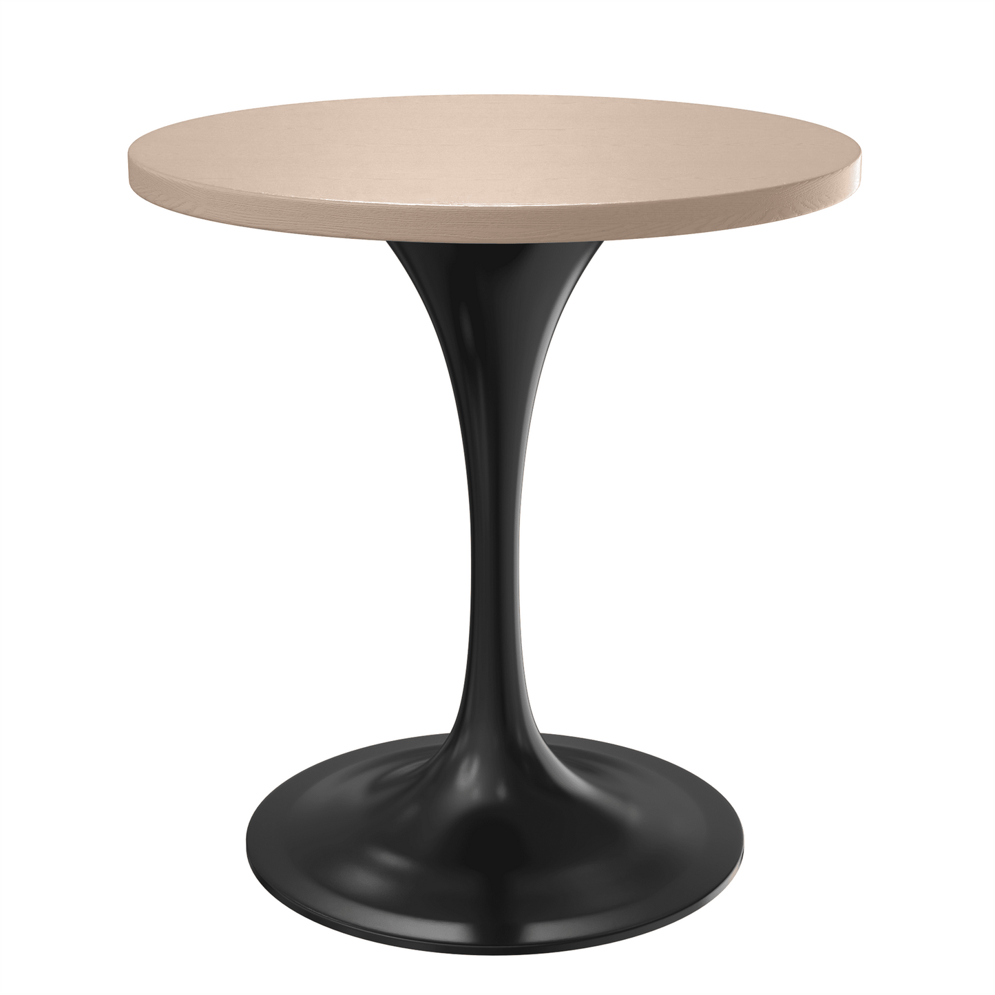 Verve Round Dining Table with MDF/Sintered Stone/Resin Tabletop in Black Stainless Steel Pedestal Base