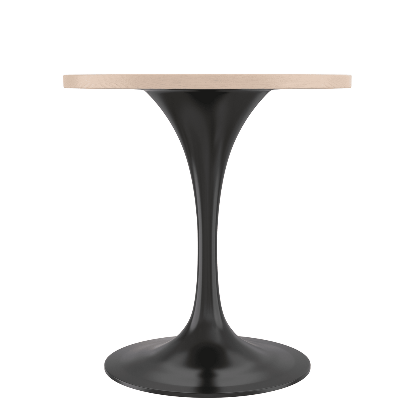 Verve Round Dining Table with MDF/Sintered Stone/Resin Tabletop in Black Stainless Steel Pedestal Base