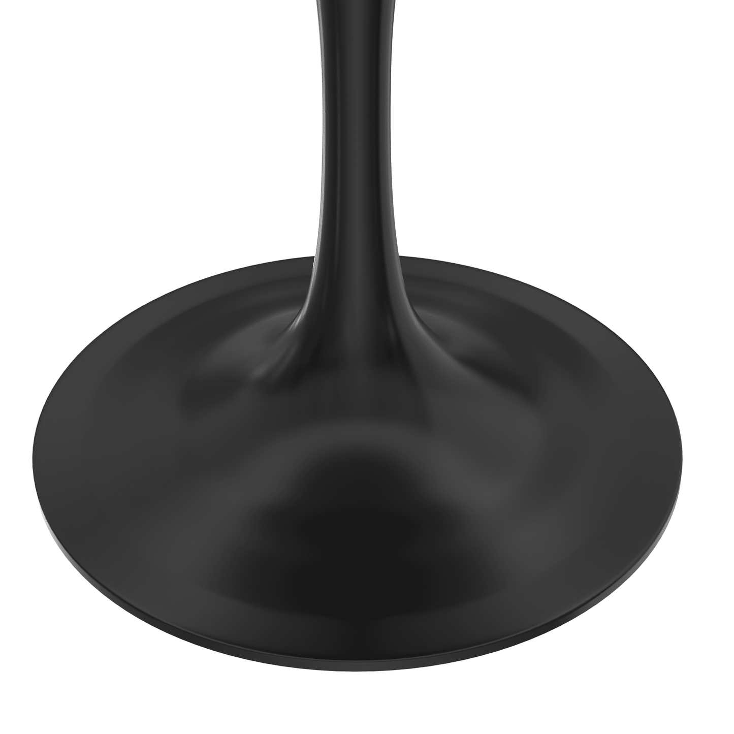 Verve Round Dining Table with MDF/Sintered Stone/Resin Tabletop in Black Stainless Steel Pedestal Base