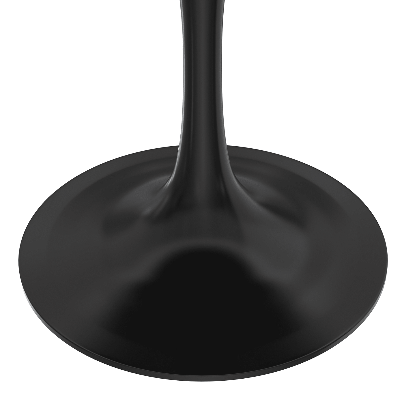 Verve Round Dining Table with MDF/Sintered Stone/Resin Tabletop in Black Stainless Steel Pedestal Base