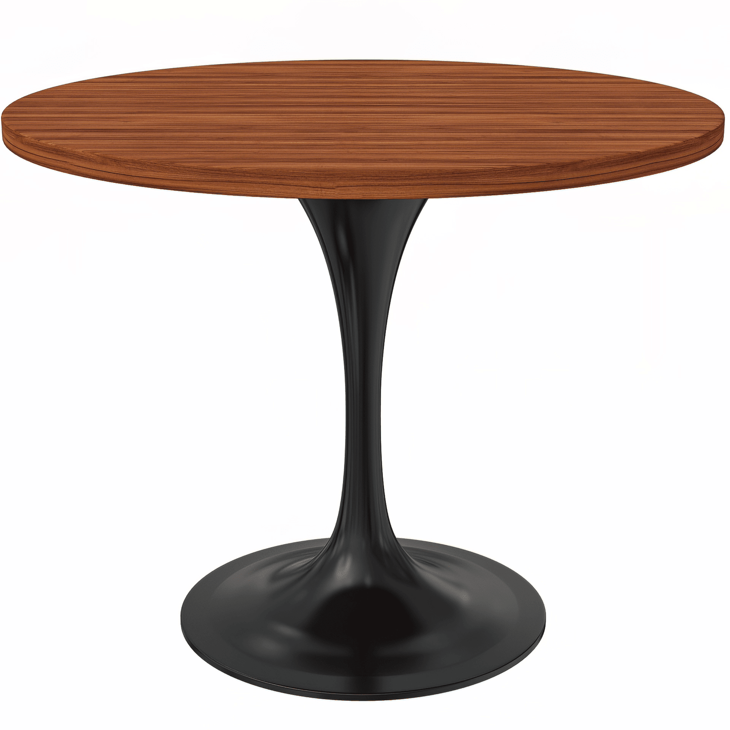 Verve Round Dining Table with MDF/Sintered Stone/Resin Tabletop in Black Stainless Steel Pedestal Base